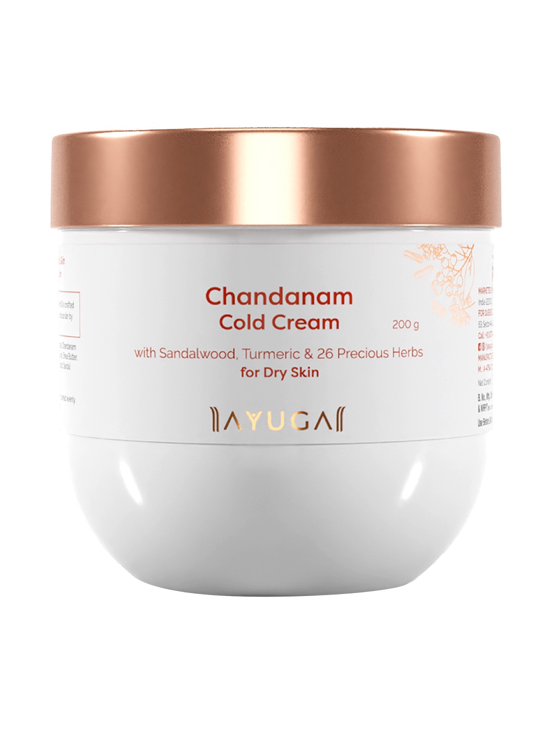 

Ayuga Chandanam with Sandalwood, Turmeric & 26 Herbs Cold Cream for Dry Skin 200g, White