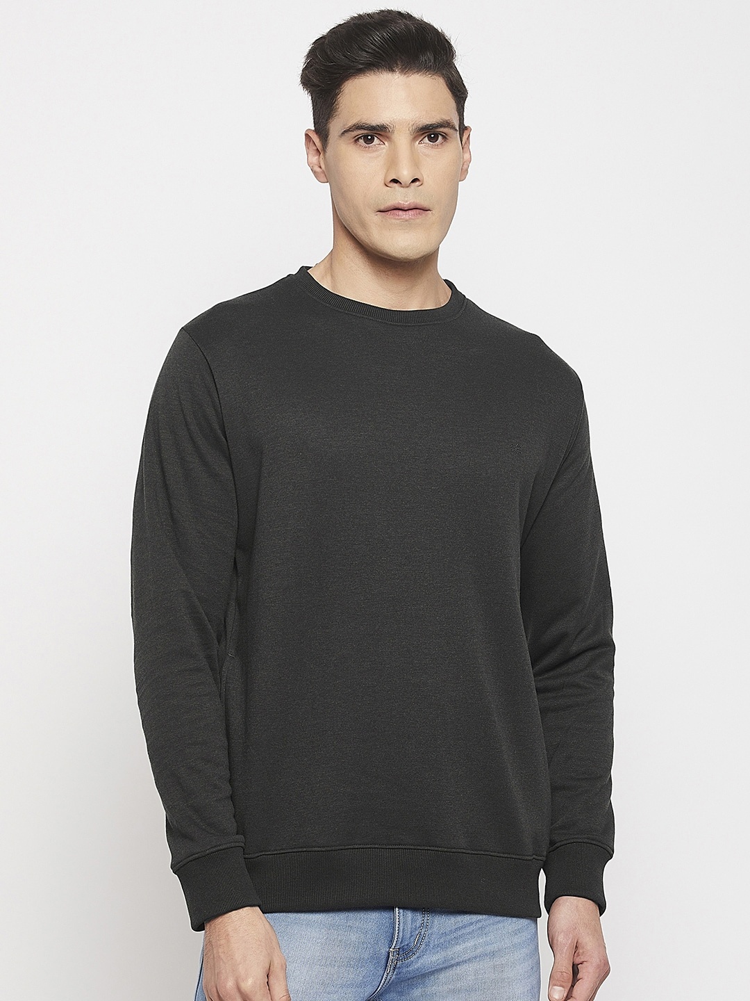 

Okane Men Round Neck Long Sleeves Sweatshirt, Olive