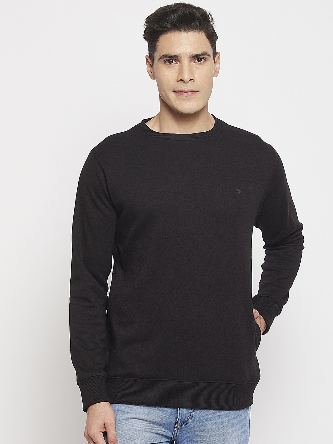 

Okane Men Round Neck Long Sleeves Sweatshirt, Black