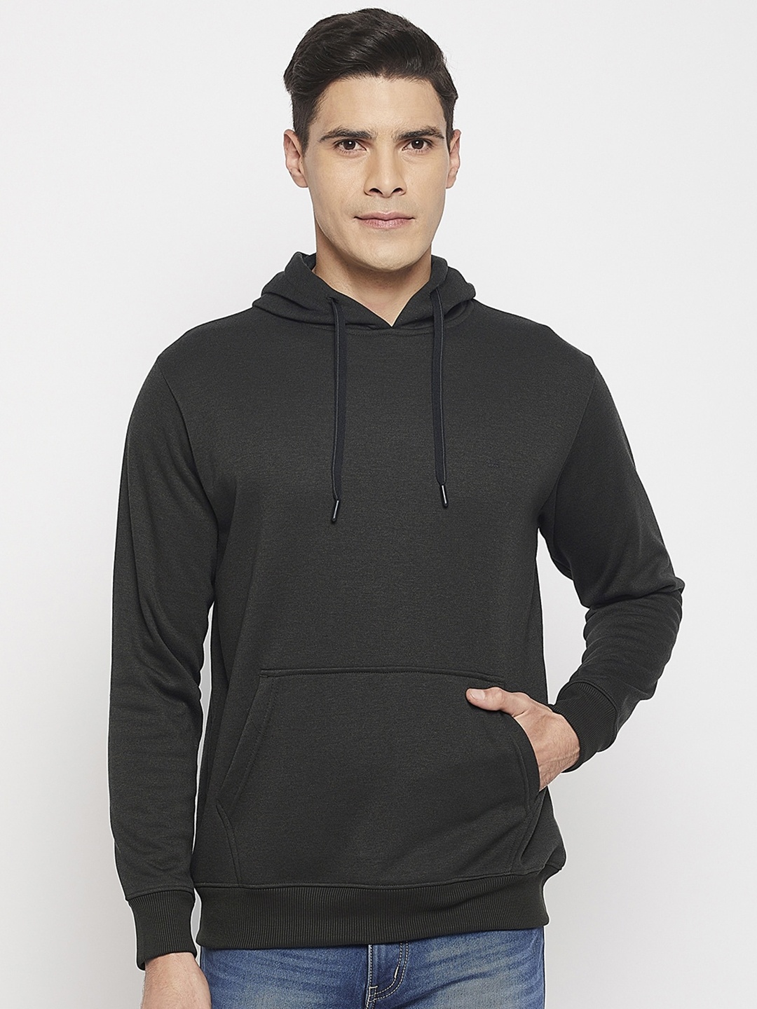 

Okane Men Long Sleeves Hooded Sweatshirt, Olive