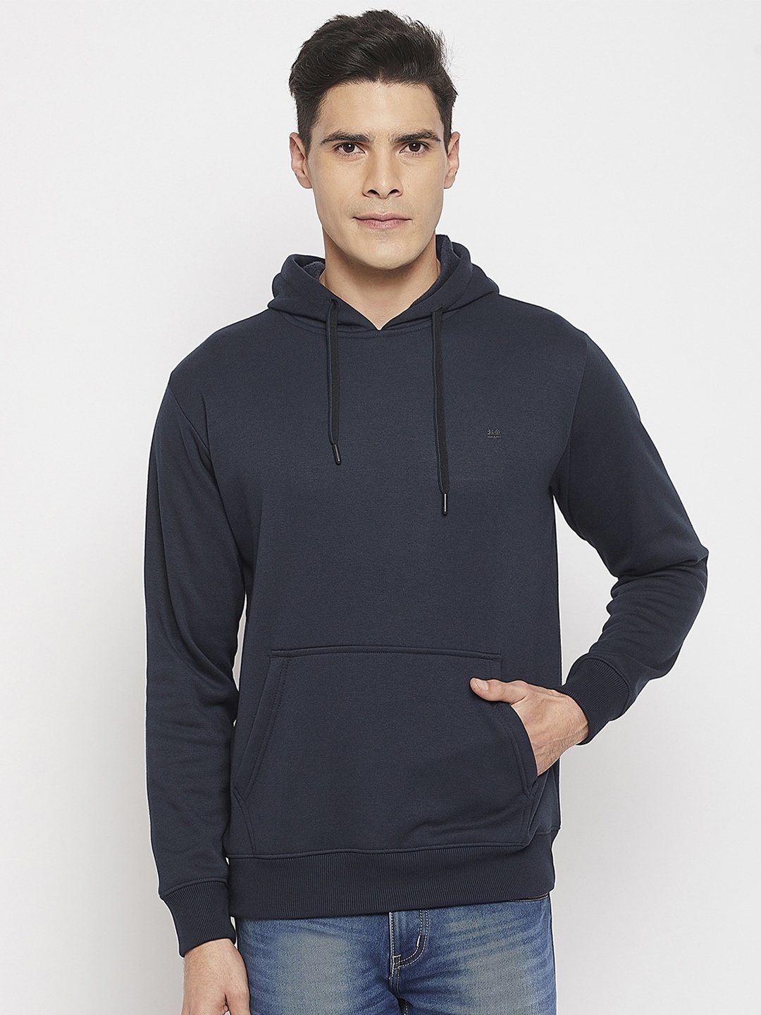 

Okane Men Long Sleeves Hooded Sweatshirt, Navy blue
