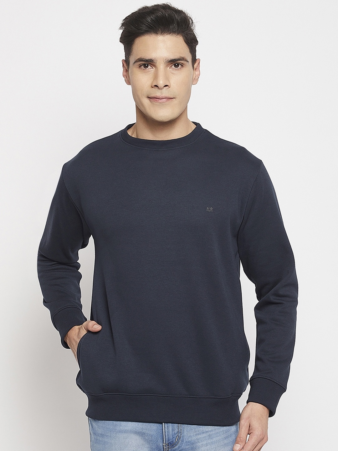 

Okane Men Round Neck Long Sleeves Sweatshirt, Navy blue