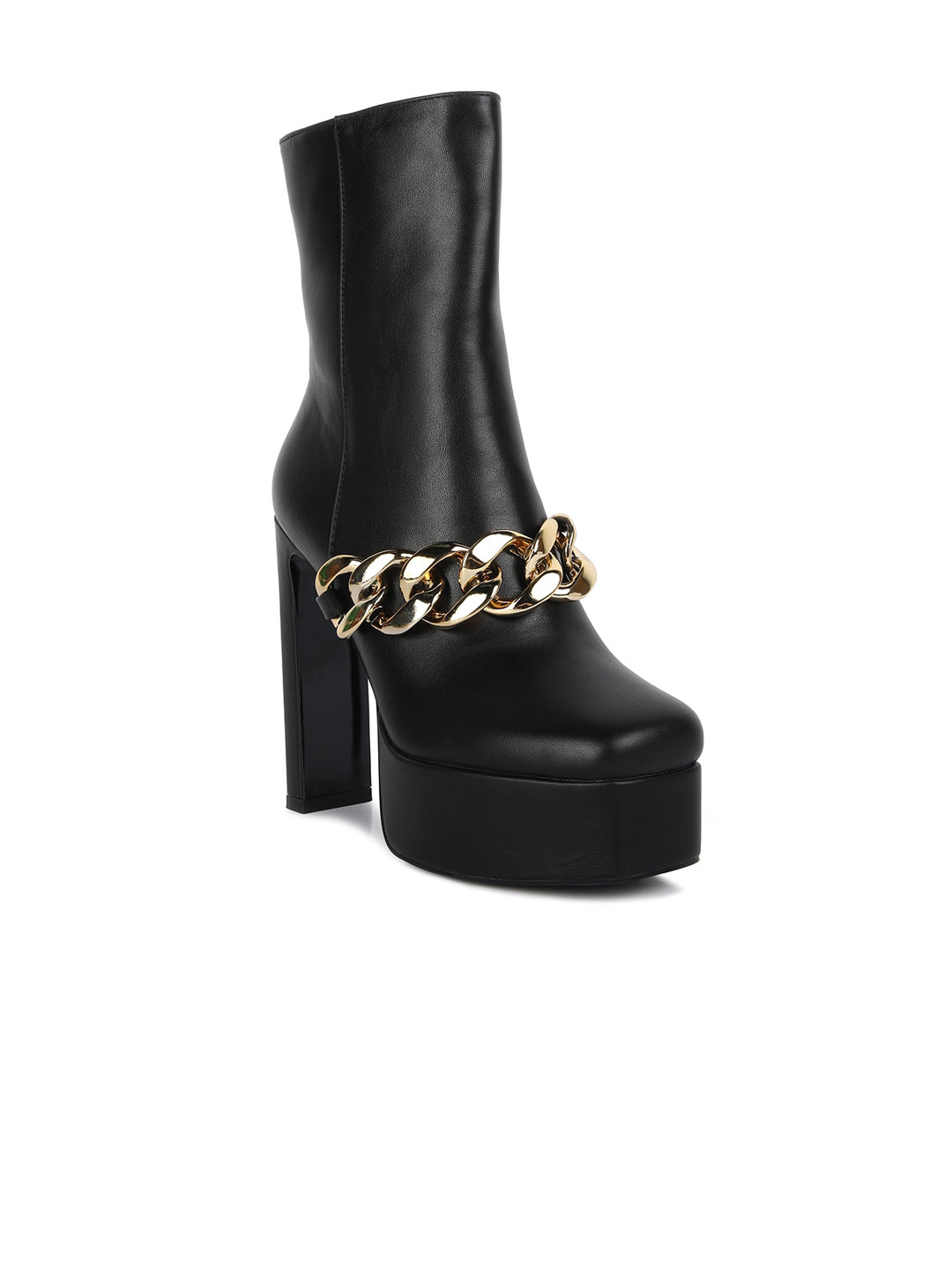 

London Rag Women Mid-Top Block Heels Regular Boots, Black