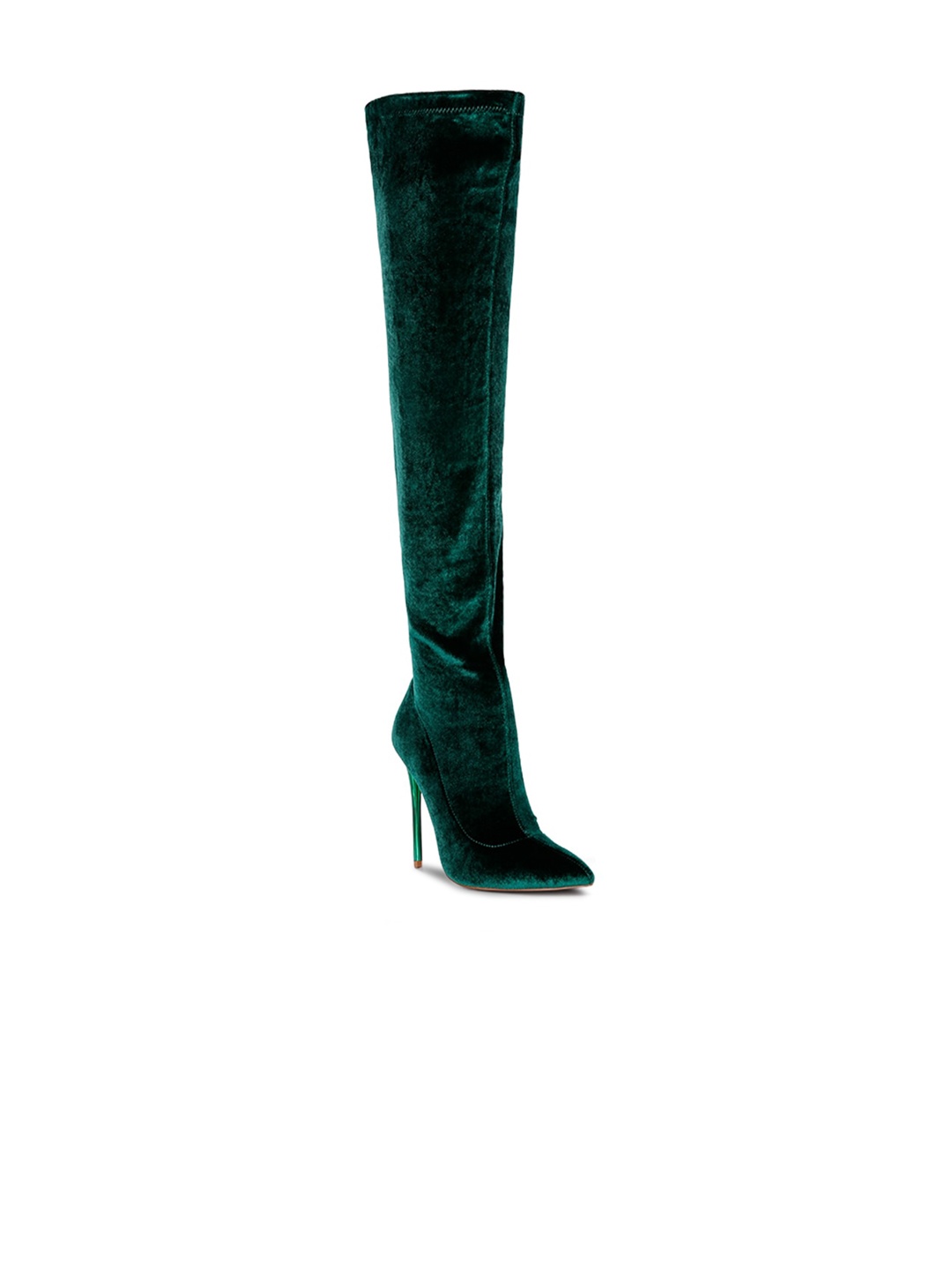 

London Rag Women Calf Length Stiletto Boots, Green