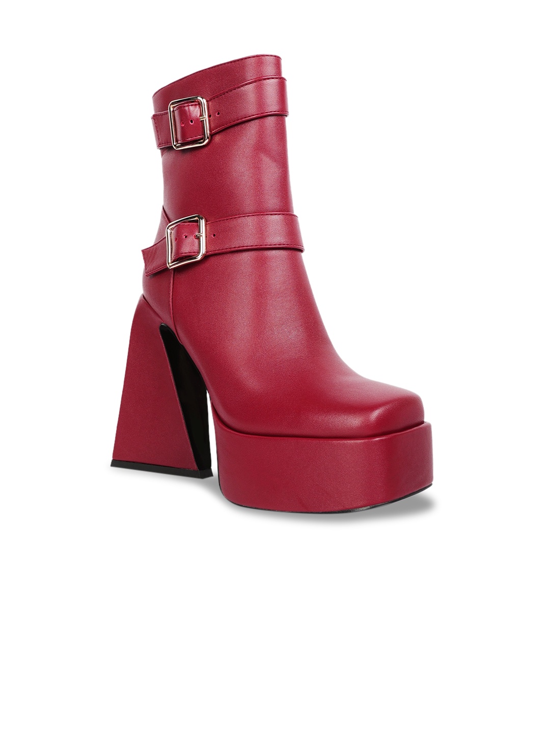 

London Rag Women High Platform Heel Boots, Burgundy