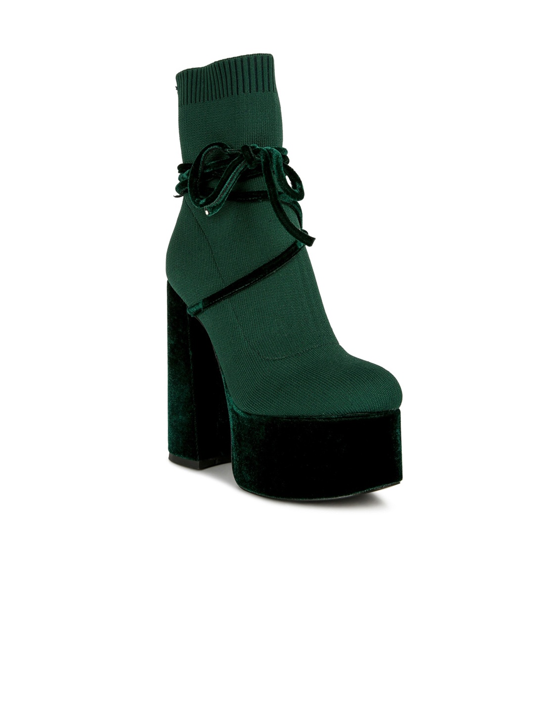 

London Rag Women Platform Heel Winter Boots, Green