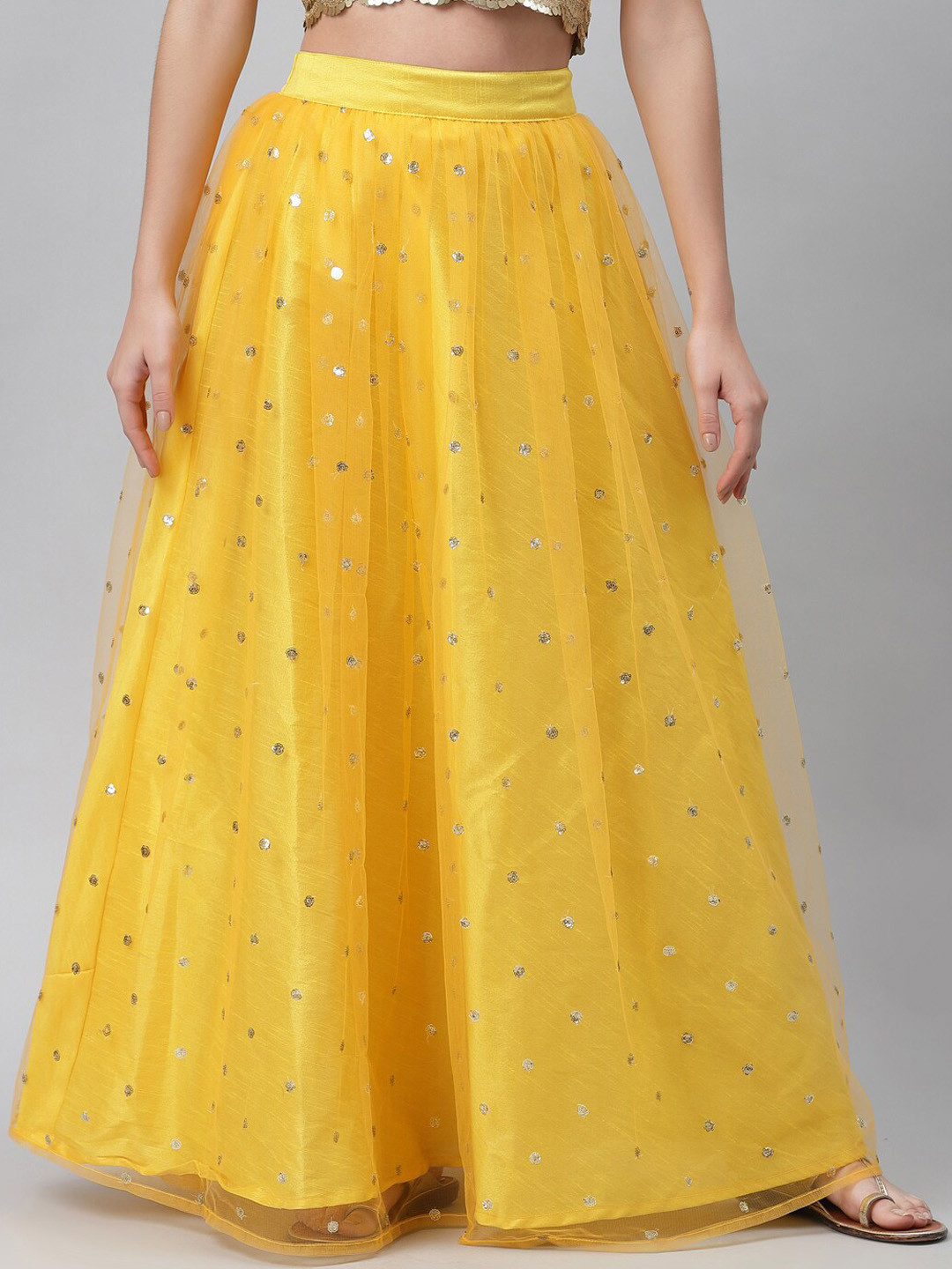 

studio rasa Embellished Flared Maxi Skirts, Yellow