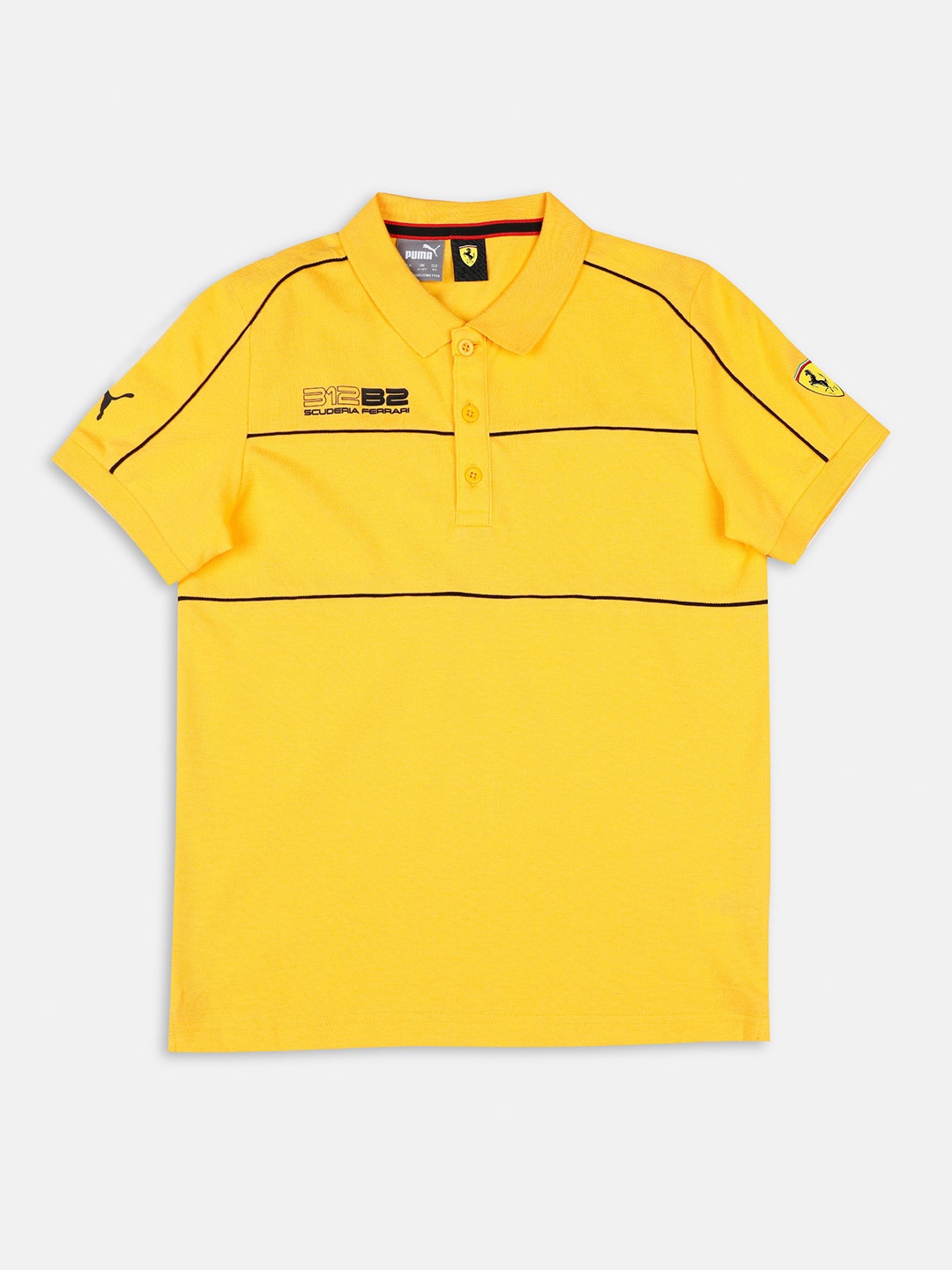 PUMA Motorsport Polo Collar Cotton T-shirt, Yellow