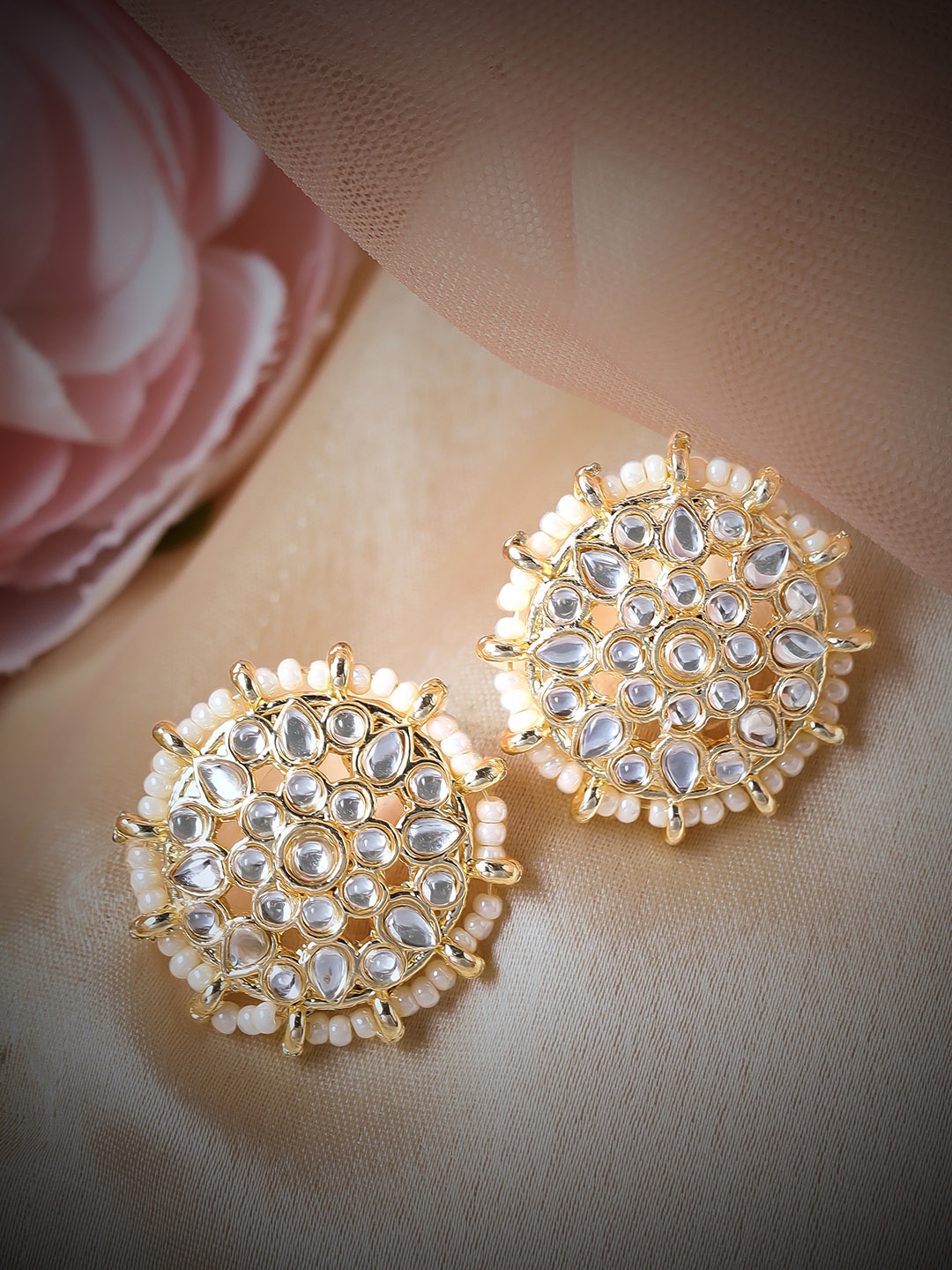 

Rubans Gold-Plated Circular Studs Earrings