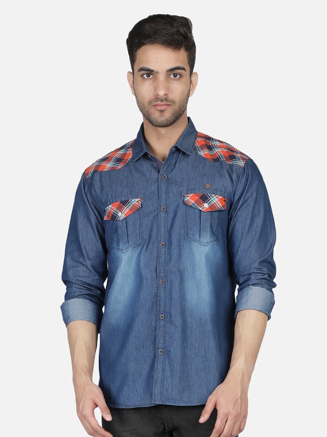 

Kuons Avenue Men Smart Slim Fit Faded Casual Shirt, Orange