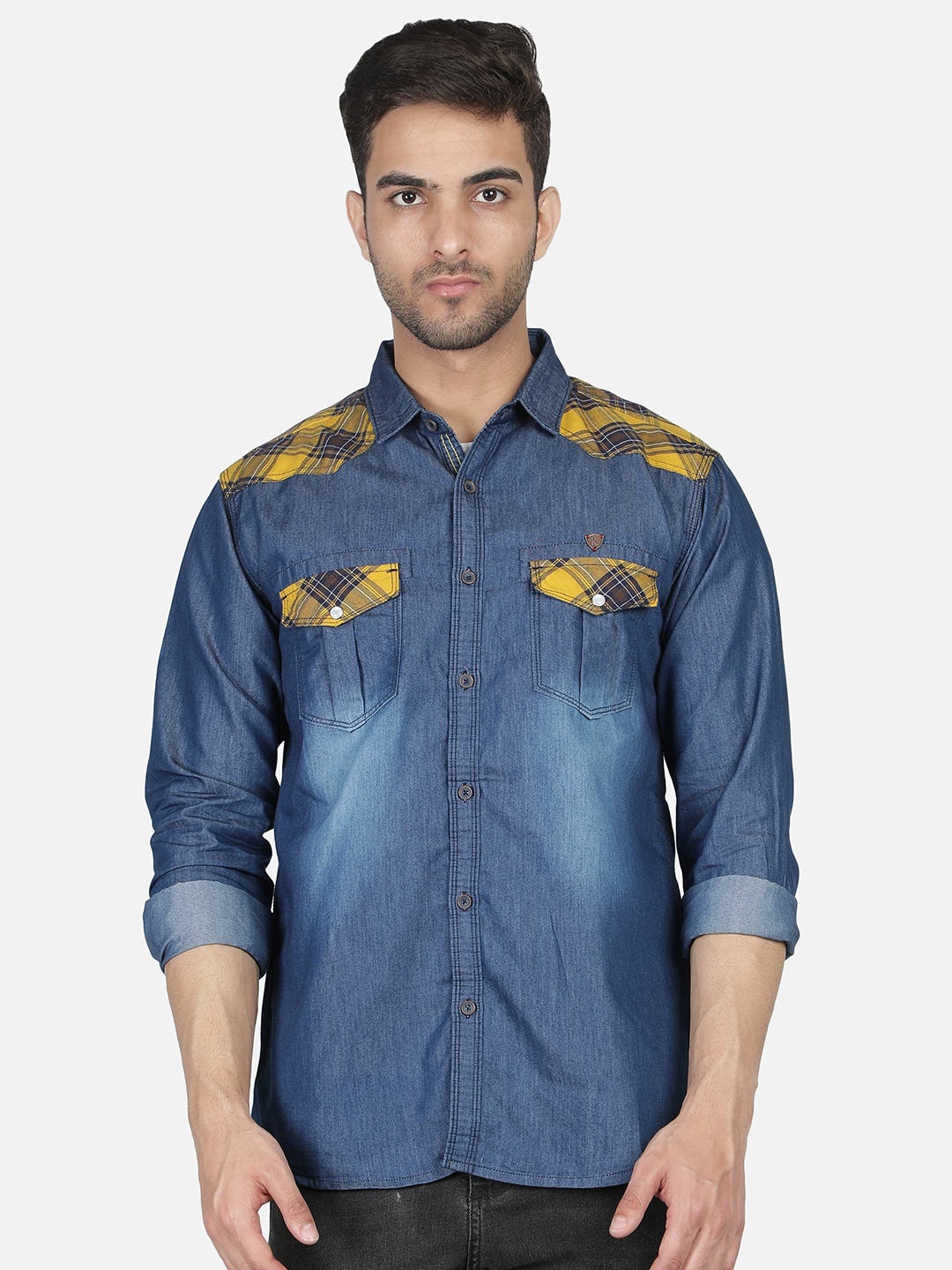 

Kuons Avenue Men Smart Slim Fit Faded Casual Shirt, Yellow