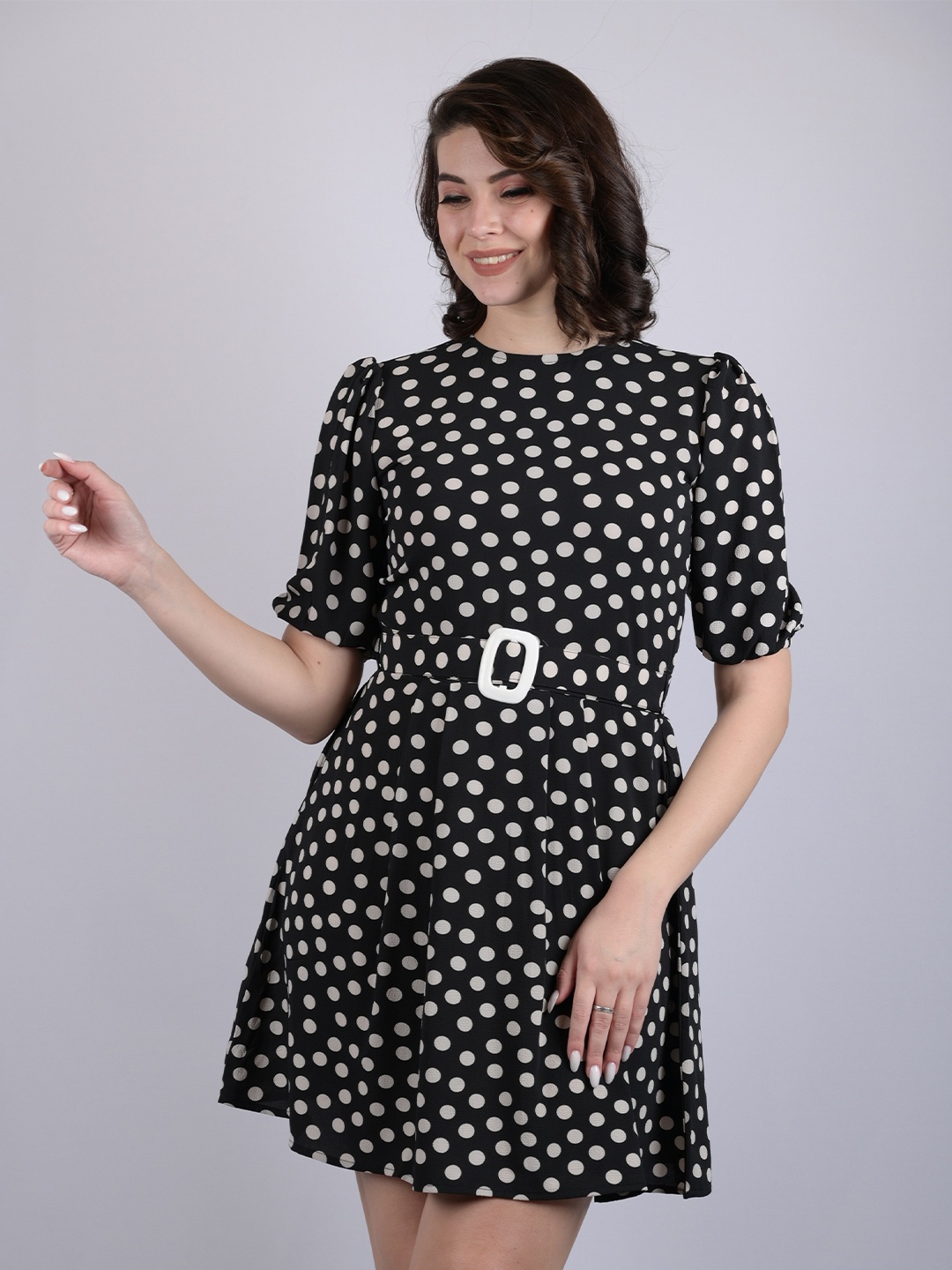 

OWO THE LABEL Printed Dress, Black