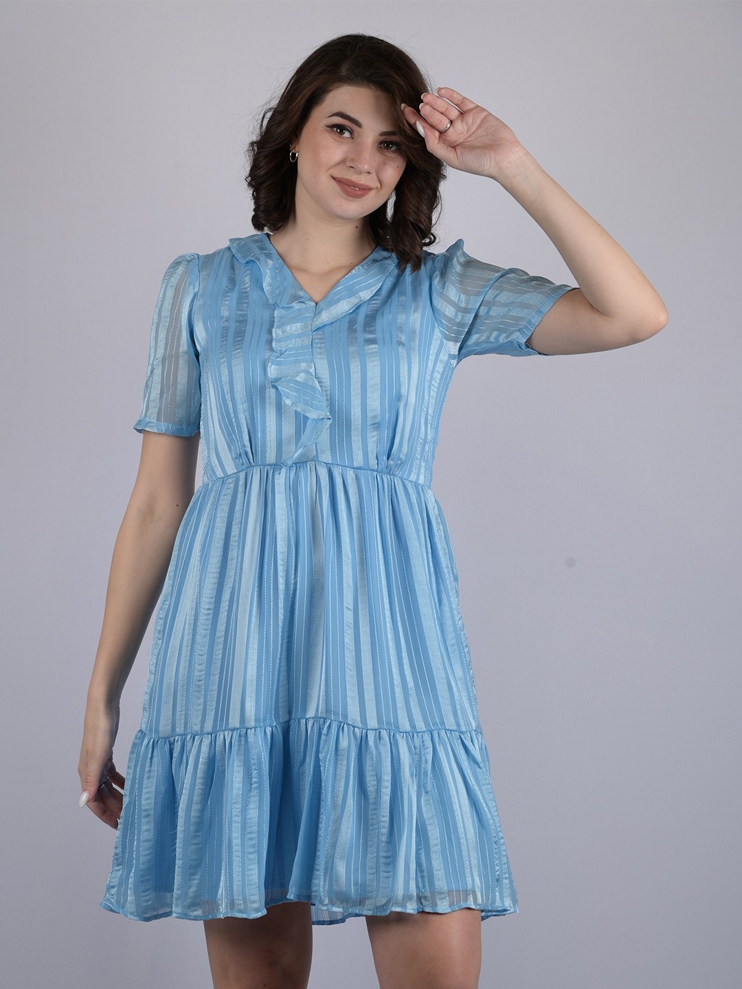 

OWO THE LABEL Chiffon Dress, Blue
