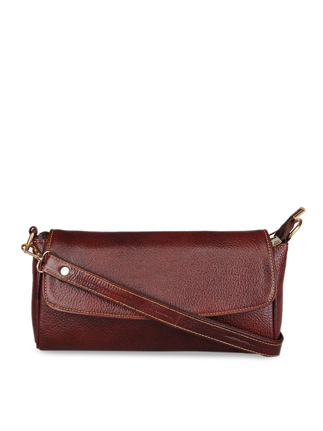 

GENWAYNE Leather Structured Sling Bag, Brown