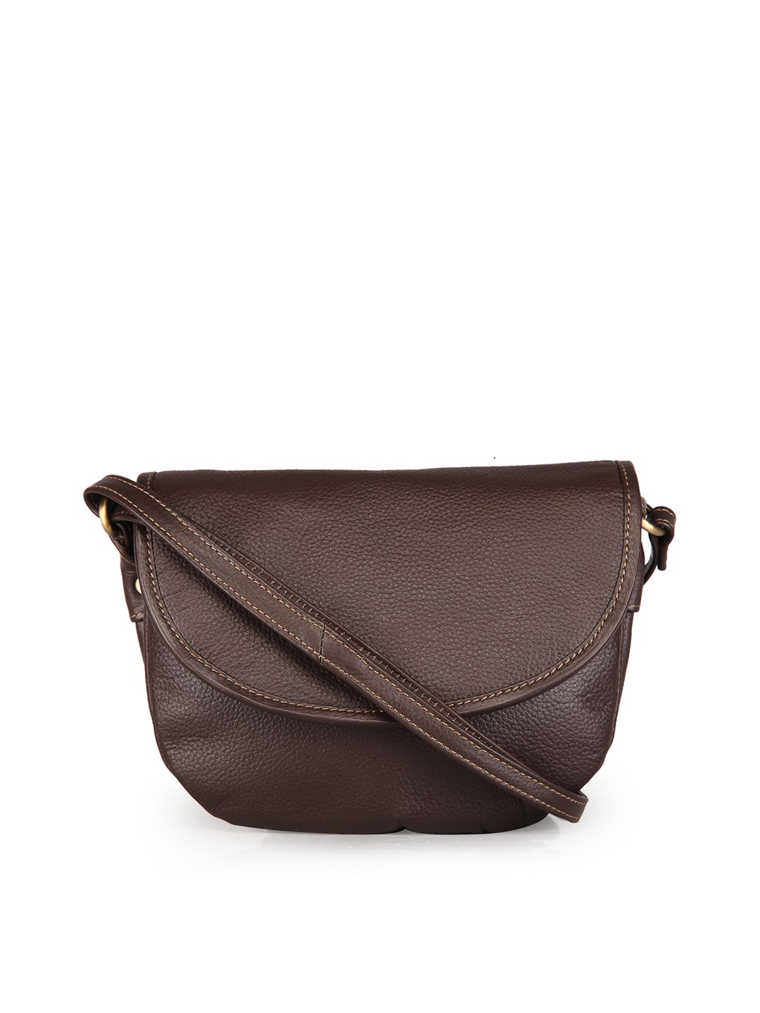 

GENWAYNE Leather Structured Sling Bag, Brown