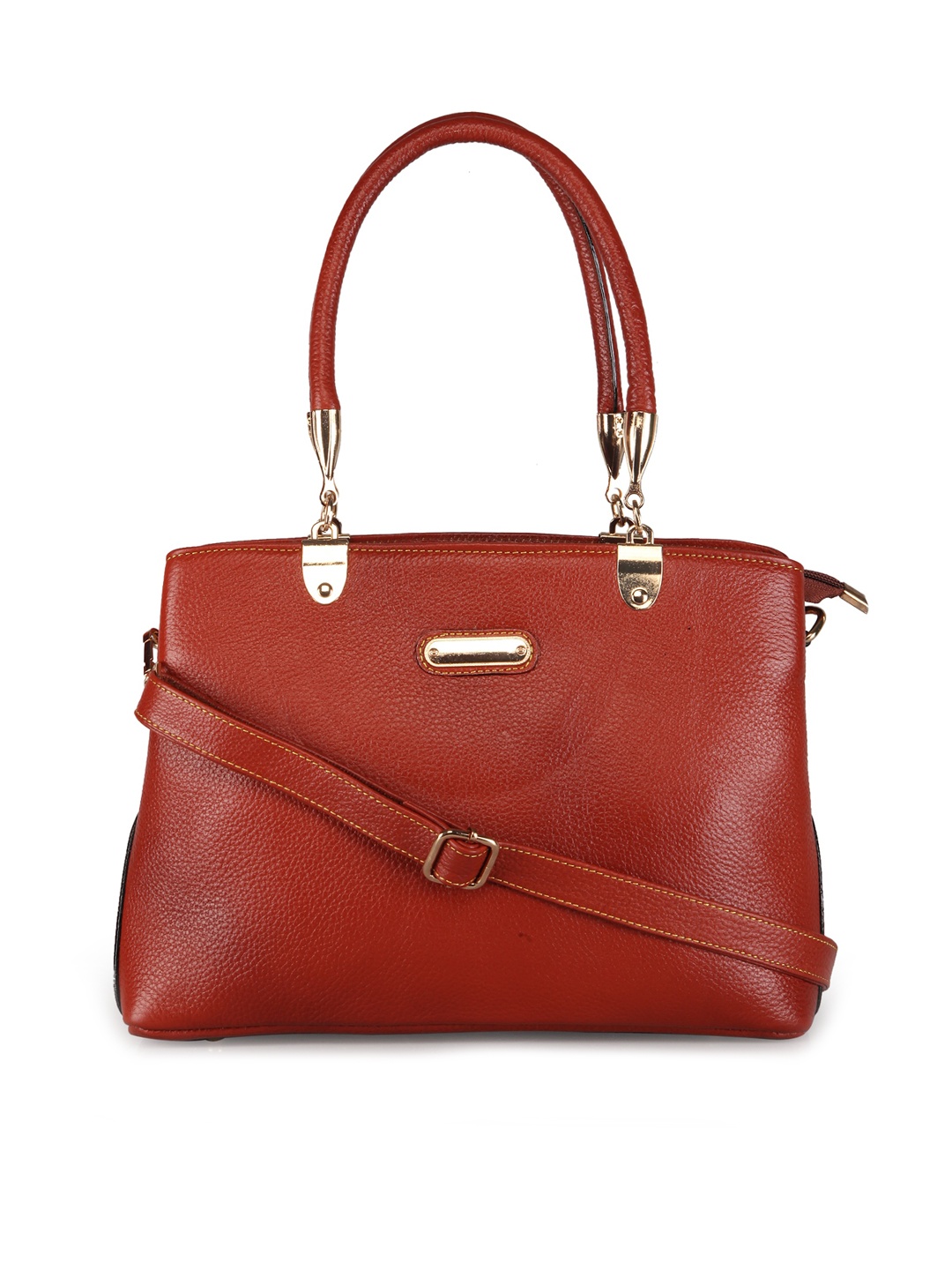 

GENWAYNE Leather Shopper Handheld Bag, Maroon