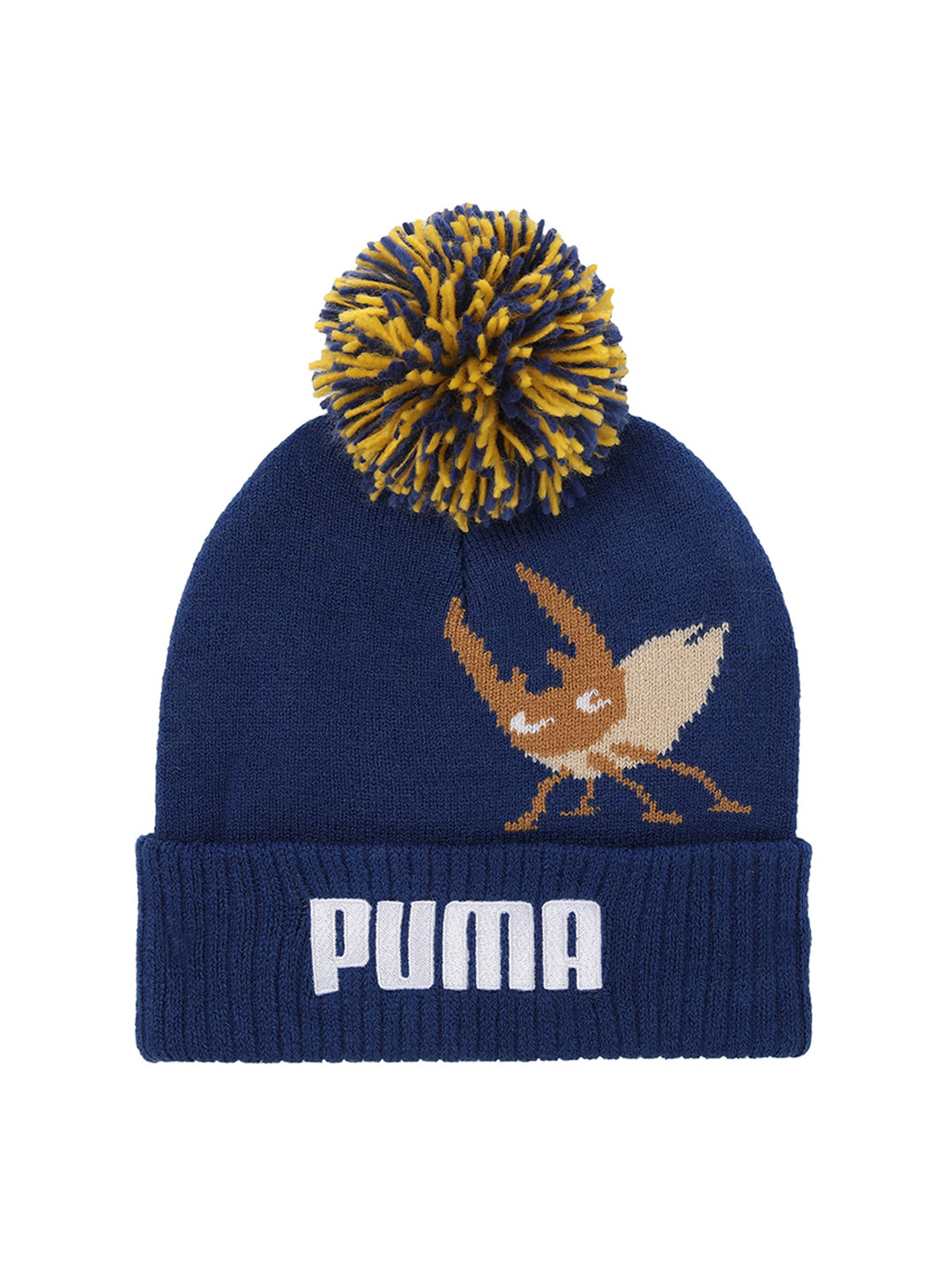 

Puma Unisex Kids Acrylic Printed Beanie, Navy blue