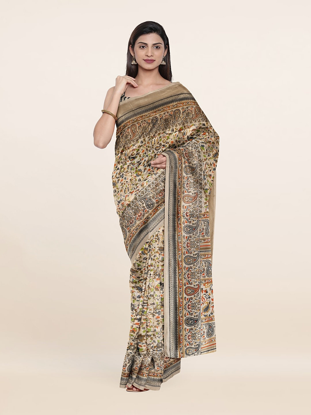 

Pothys Floral Saree, Cream