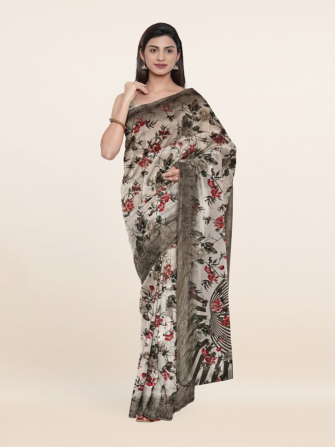 

Pothys Floral Printed Saree, Grey