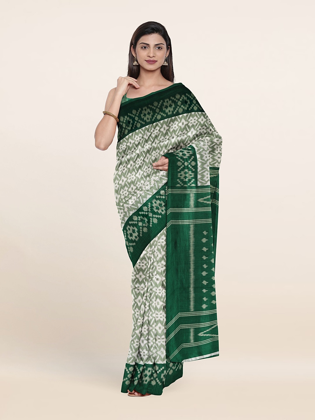 

Pothys Printed Saree, Green