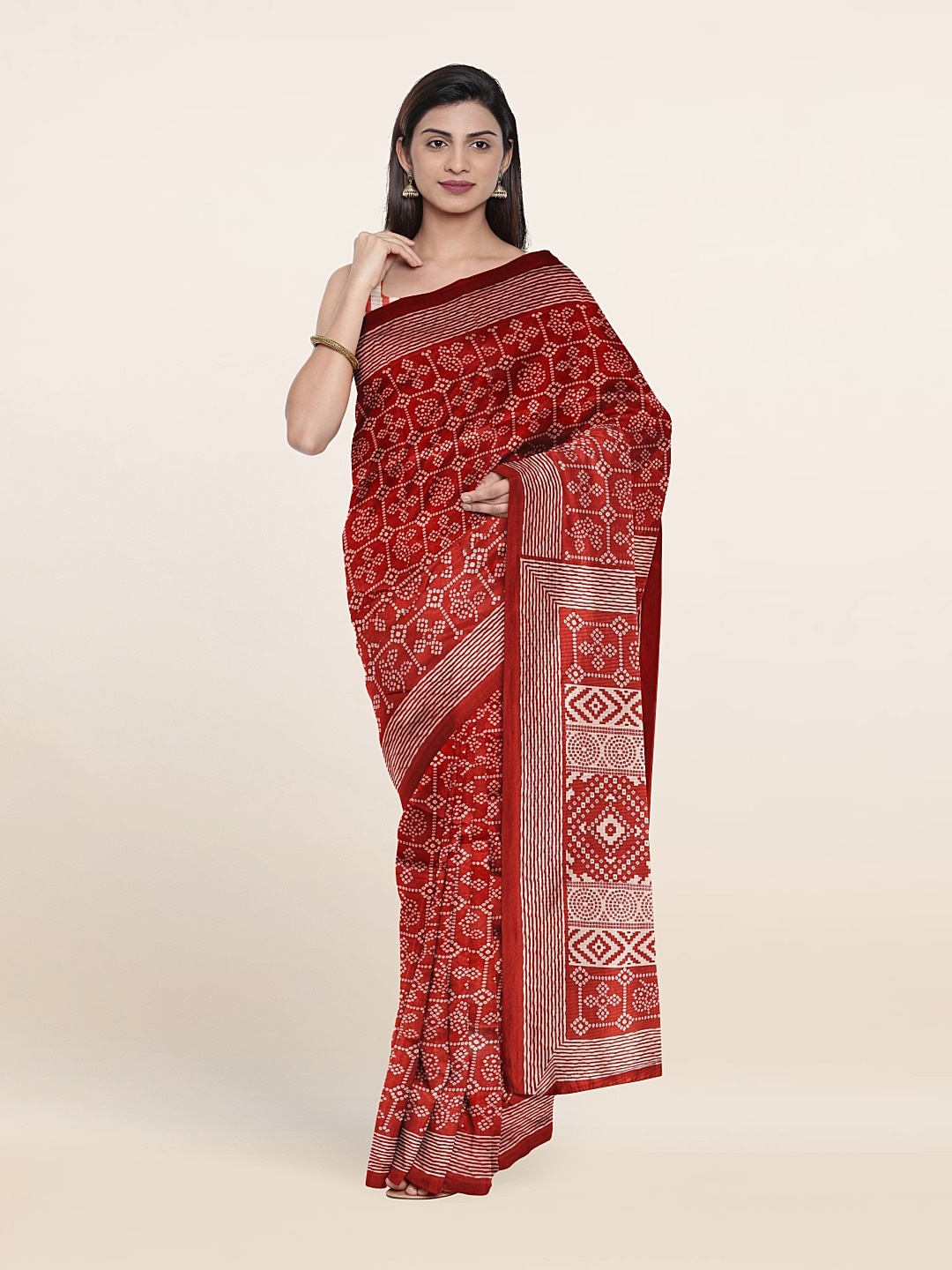 

Pothys Bandhani Printed Saree, Red