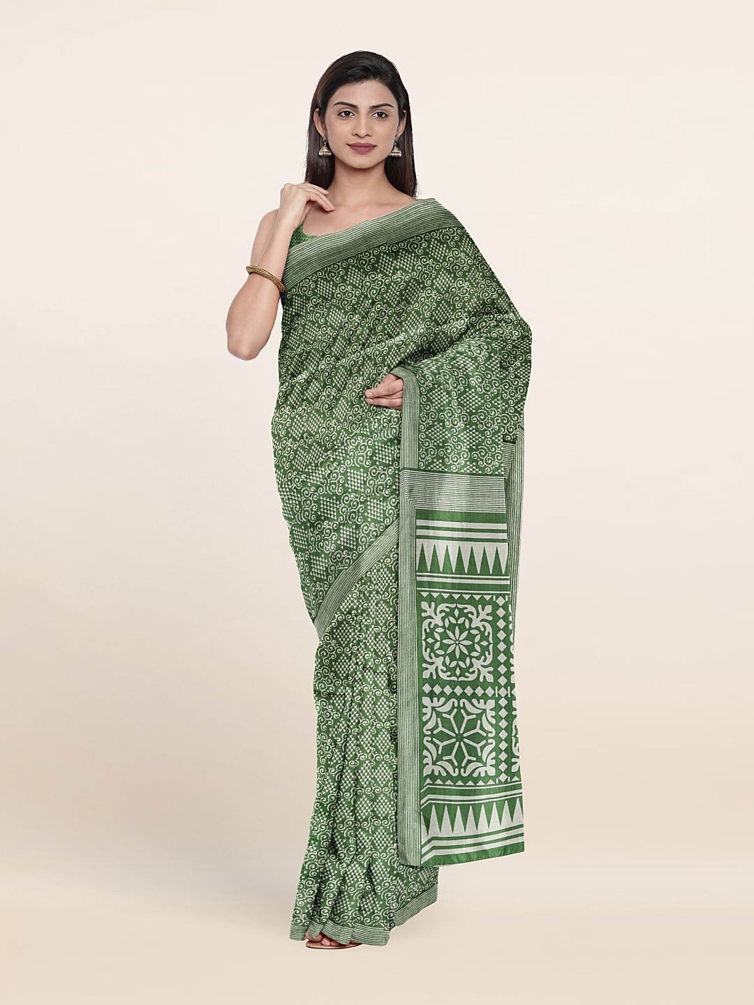 

Pothys Ethnic Motifs Printed Saree, Green