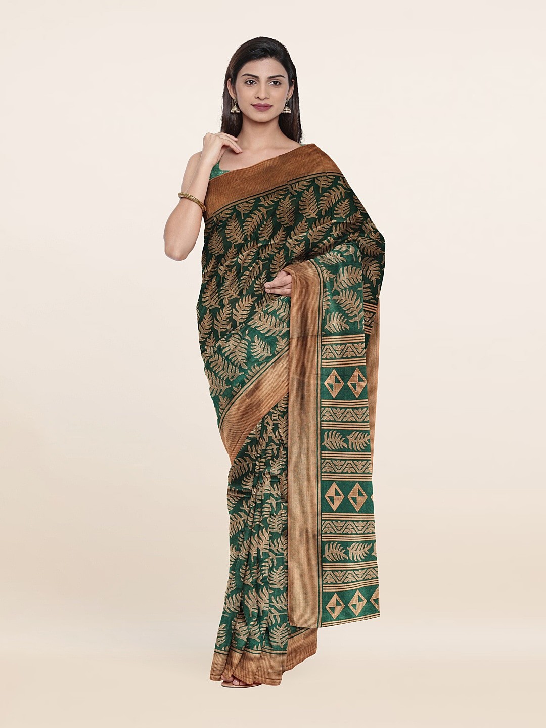 

Pothys Ethnic Motifs Printed Saree, Green