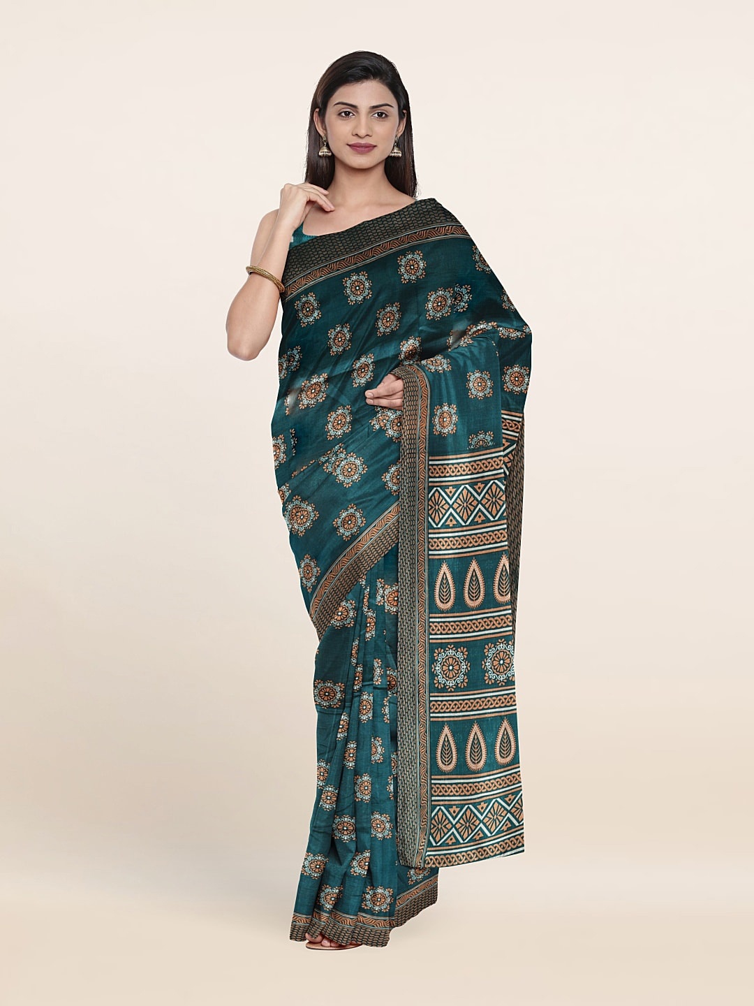 

Pothys Ethnic Motifs Printed Saree, Green
