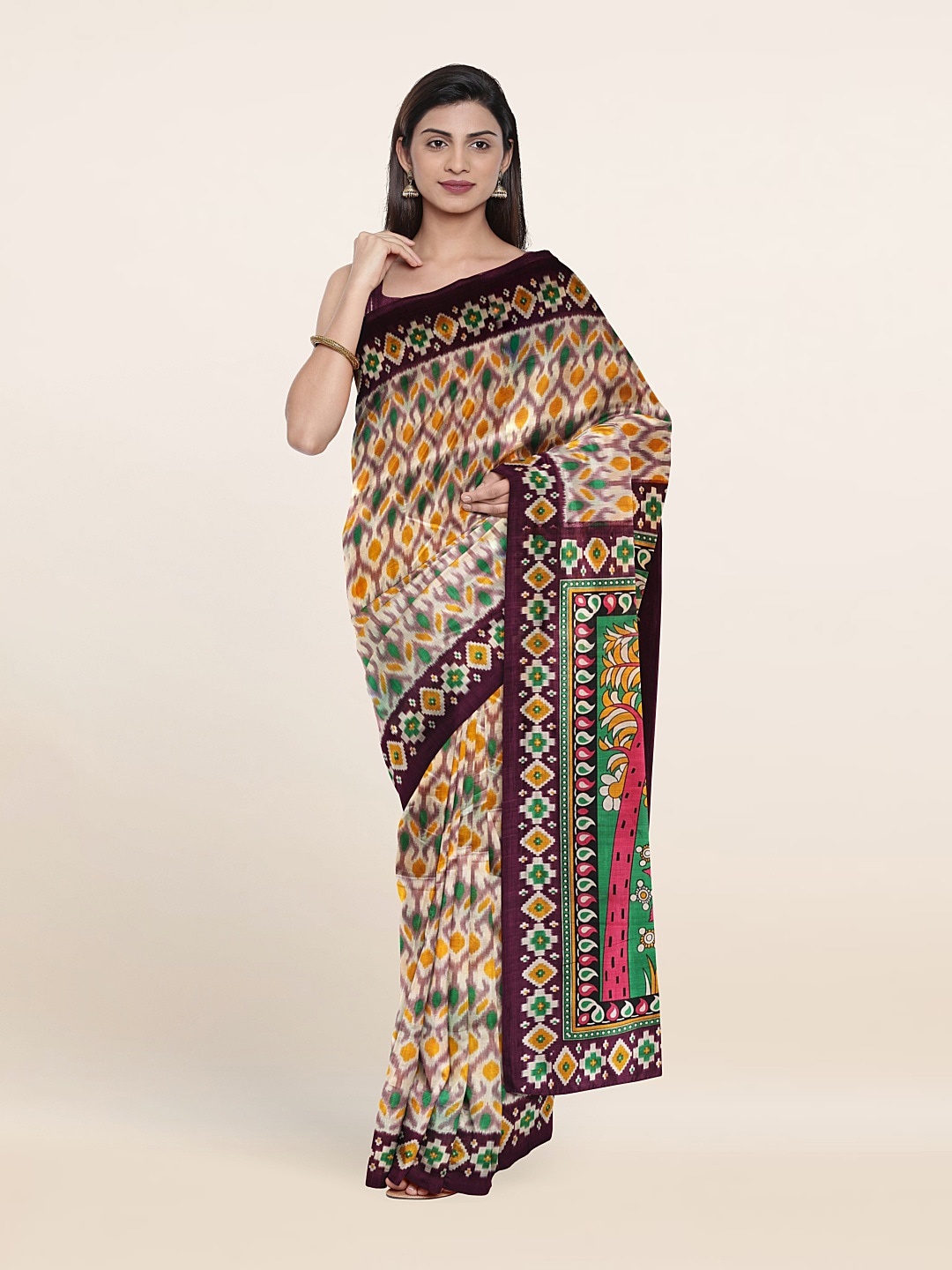 

Pothys Ethnic Motifs Printed Saree, Mauve