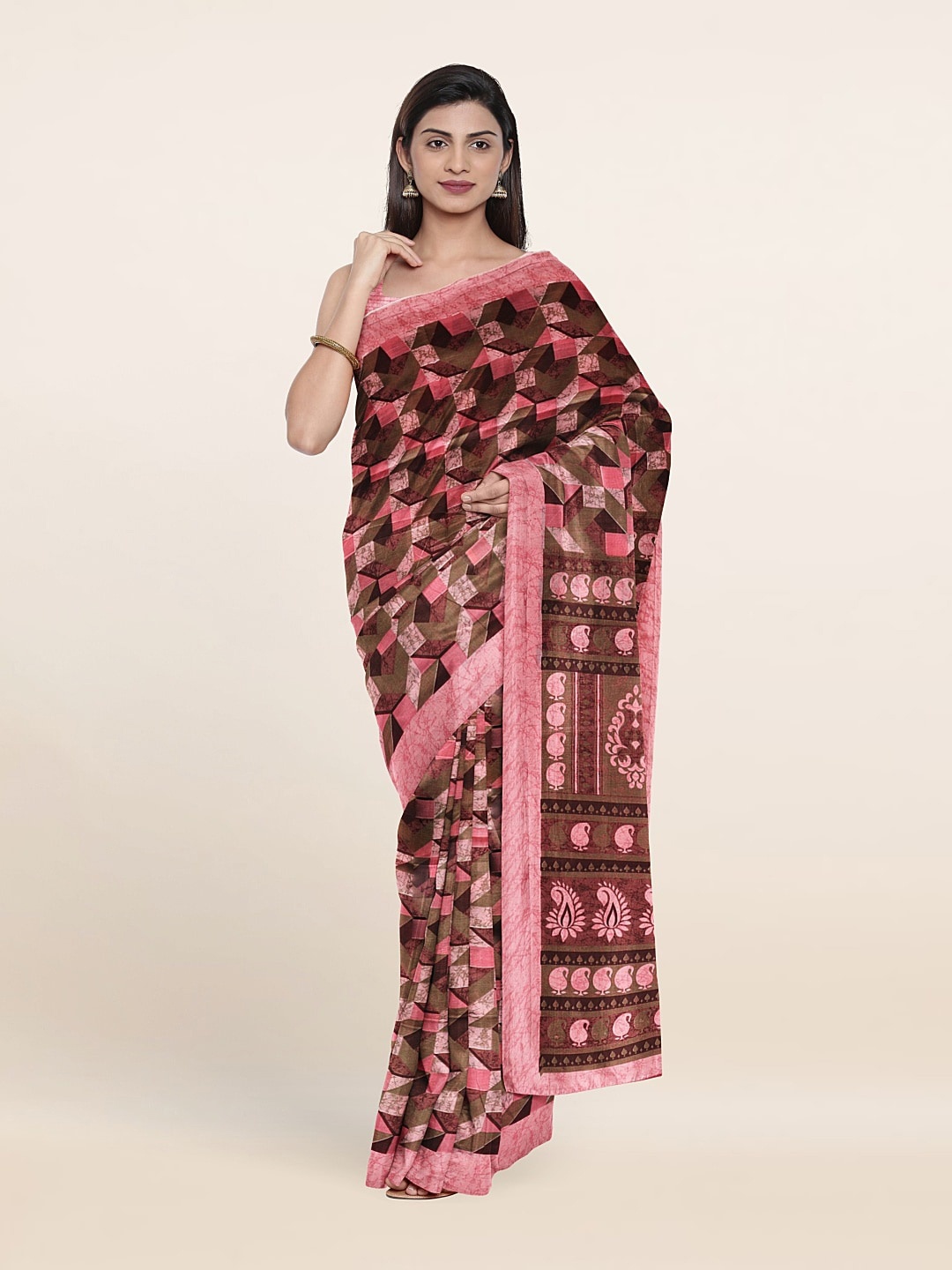 

Pothys Ethnic Motifs Printed Saree, Pink