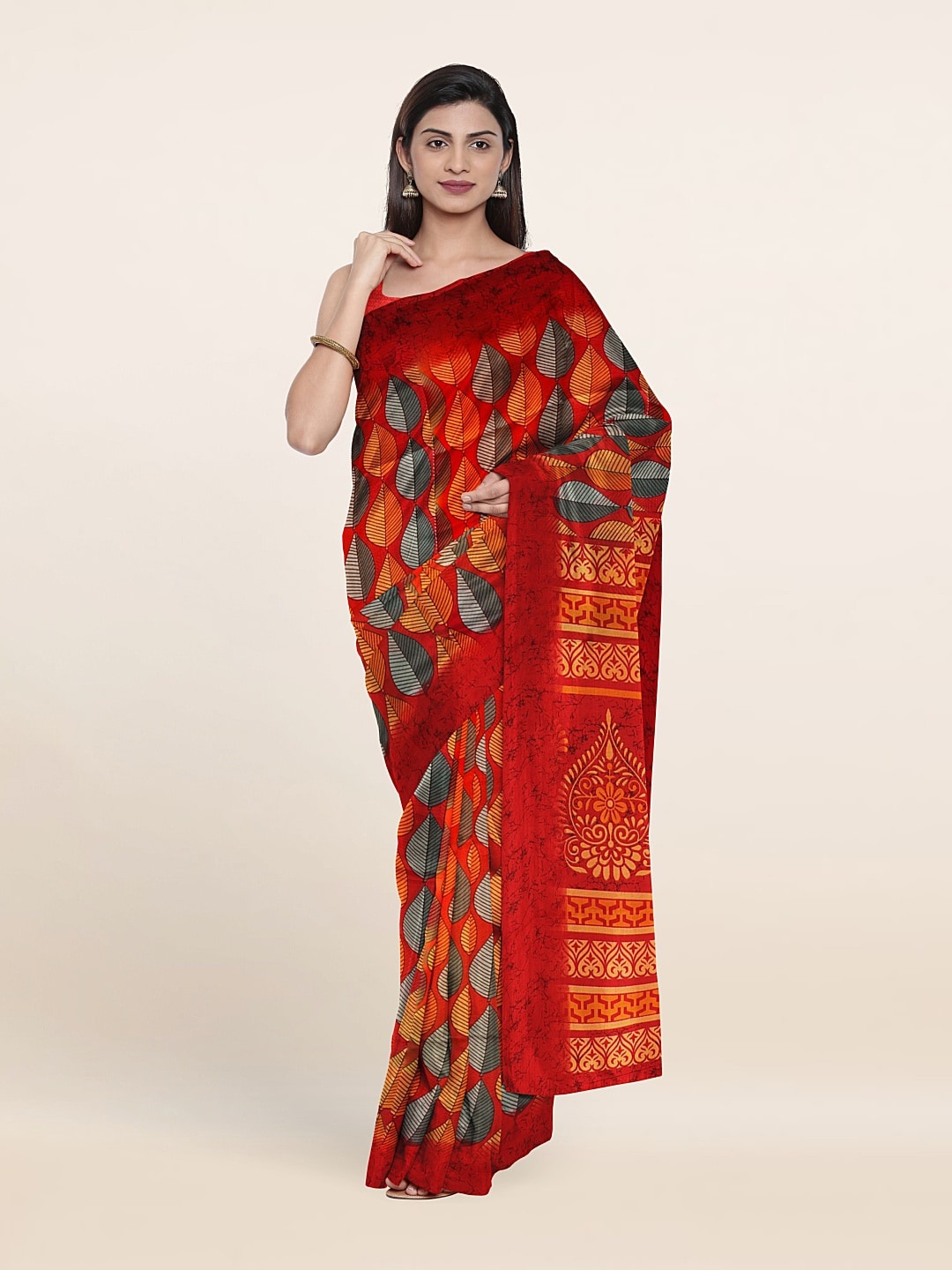 

Pothys Ethnic Motifs Printed Saree, Red