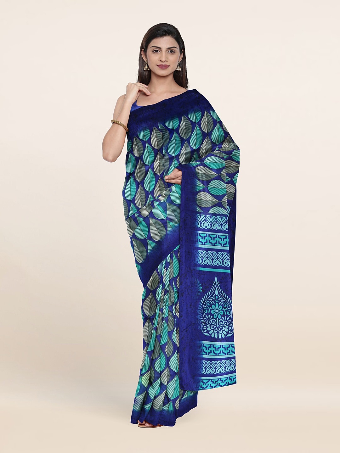

Pothys Ethnic Motifs Printed Saree, Blue