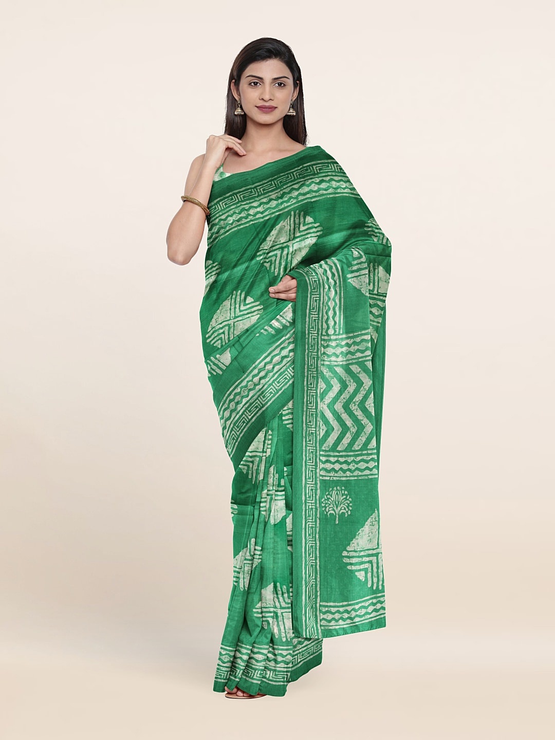 

Pothys Ethnic Motifs Printed Saree, Green