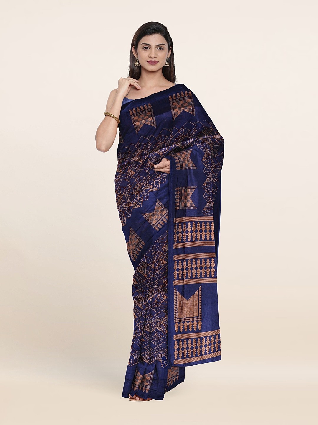 

Pothys Ethnic Motifs Printed Saree, Blue