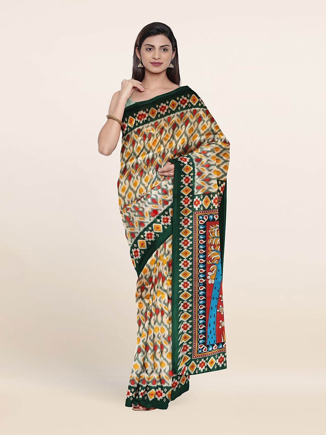 

Pothys Ethnic Motifs Printed Saree, Yellow