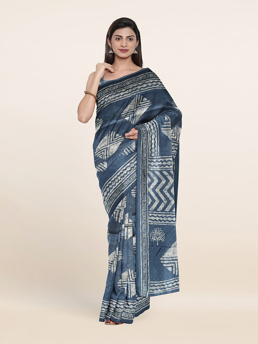 

Pothys Ethnic Motifs Printed Saree, Grey