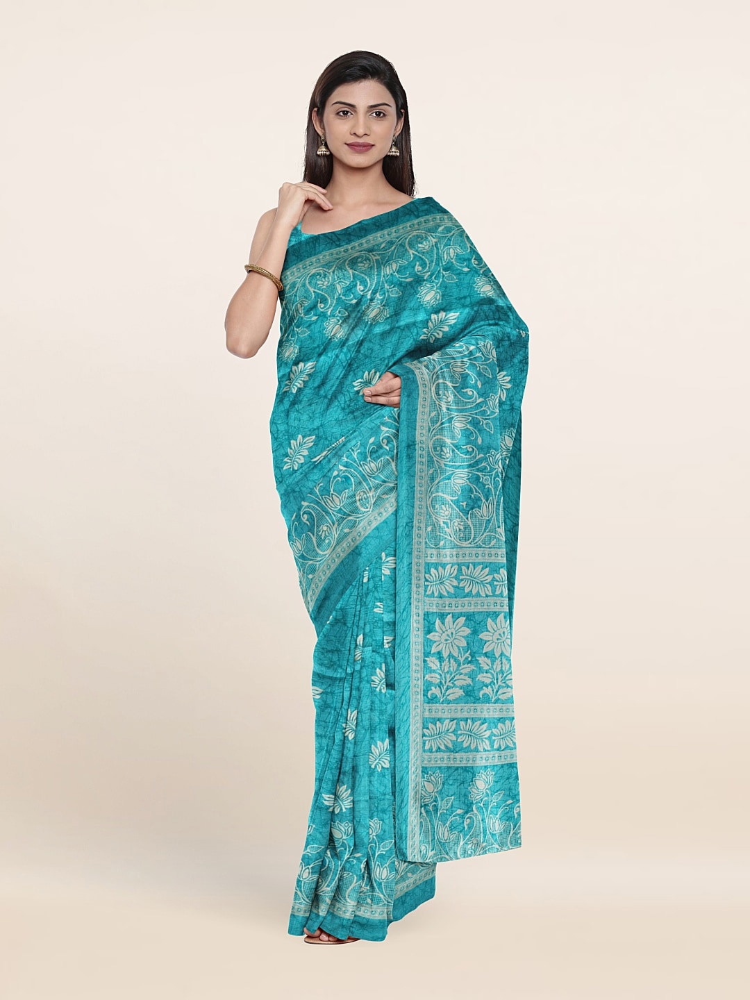 

Pothys Ethnic Motifs Printed Saree, Blue