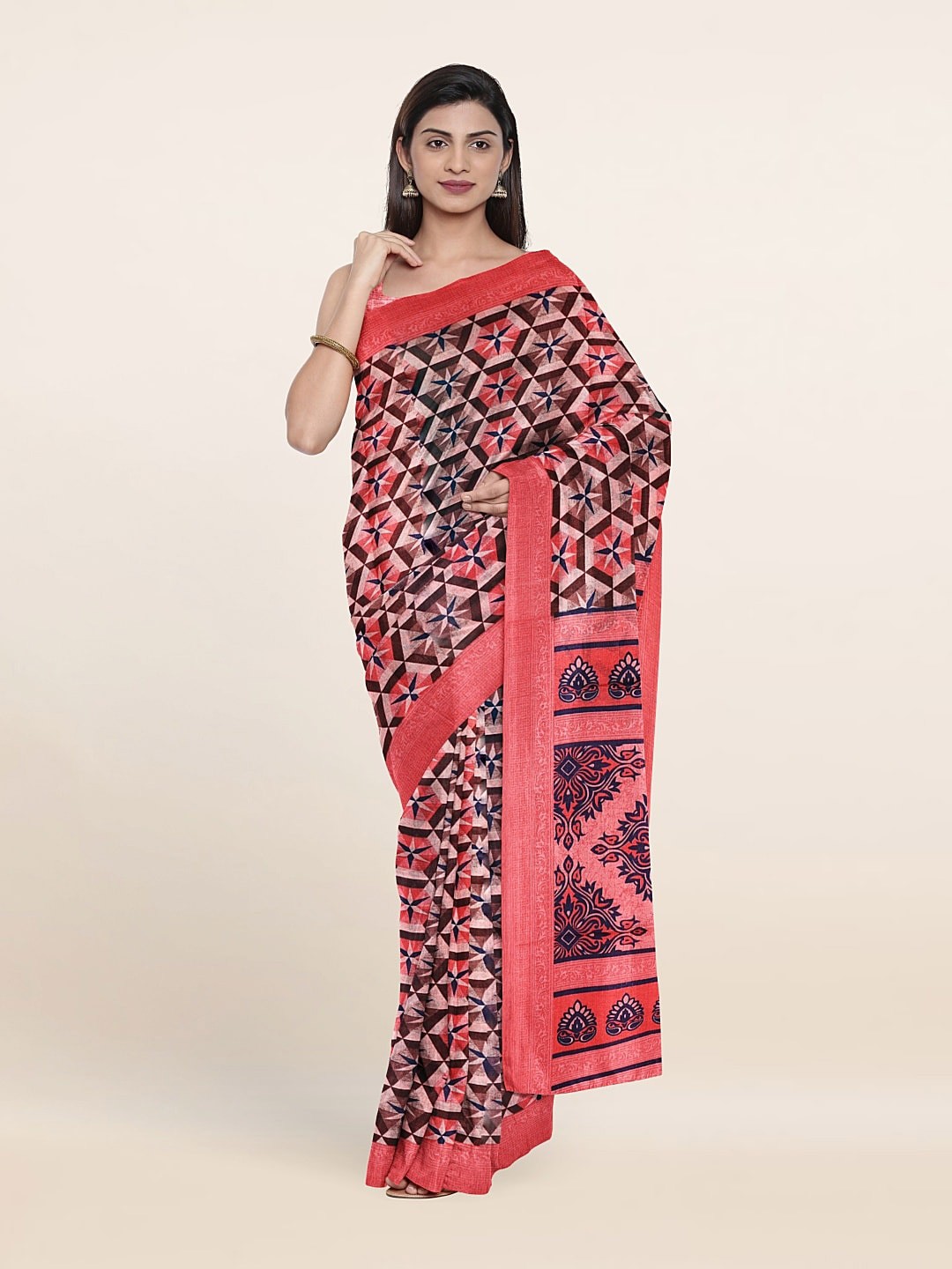

Pothys Floral Saree, Navy blue