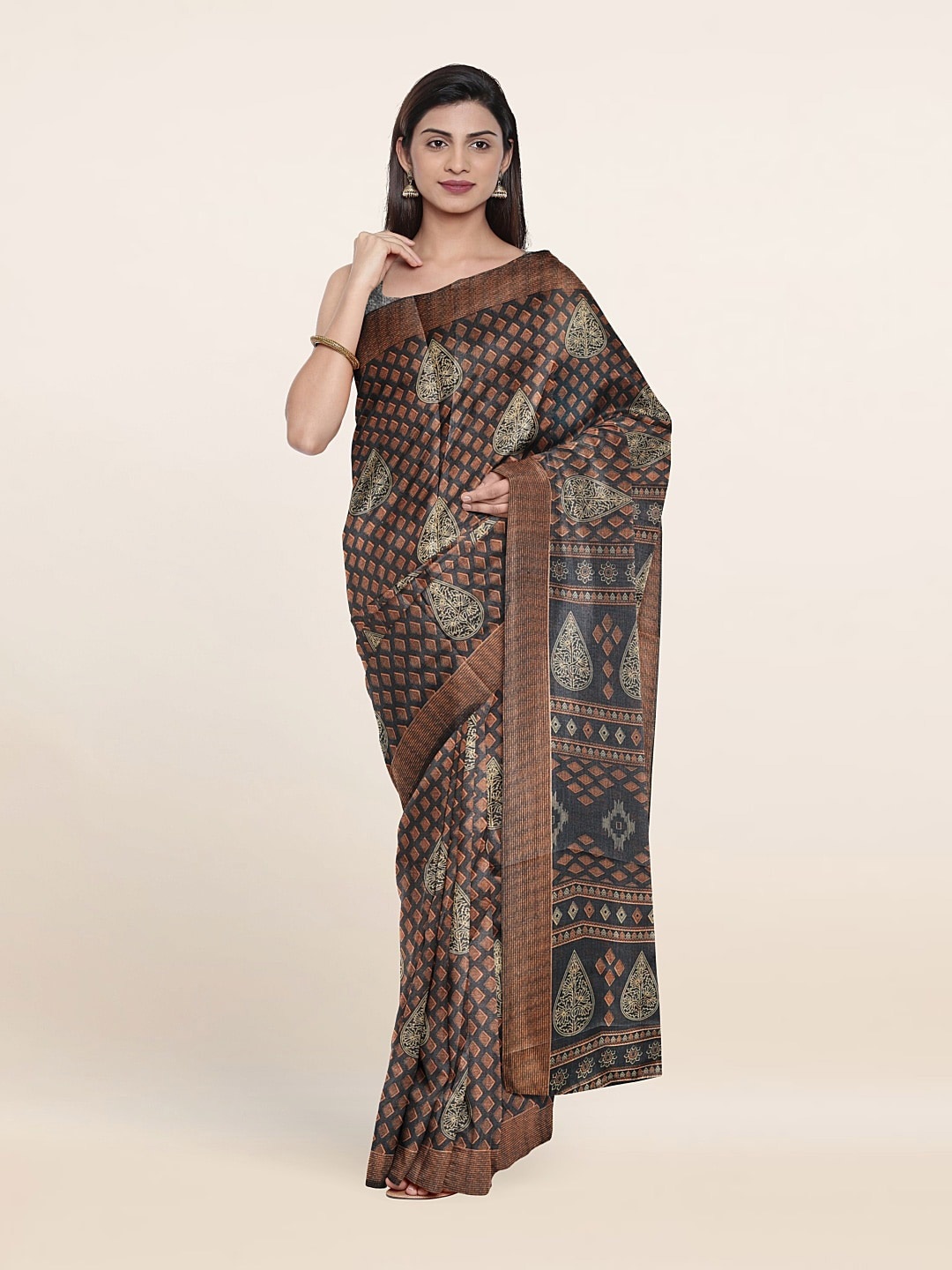 

Pothys Ethnic Motifs Saree, Grey