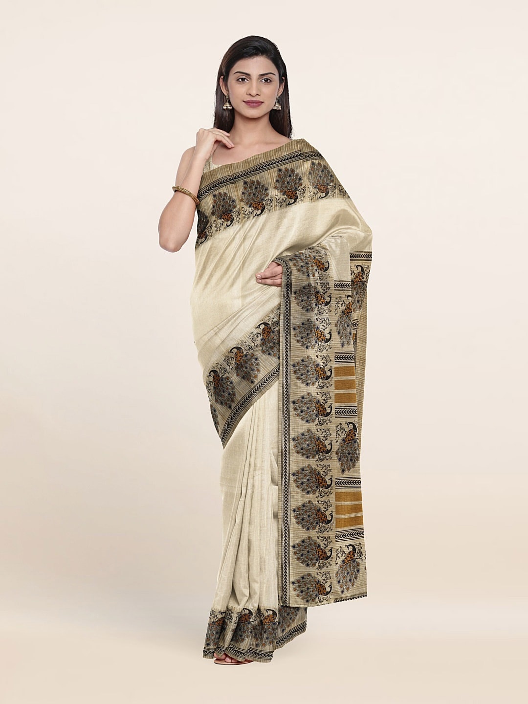 

Pothys Saree, Cream