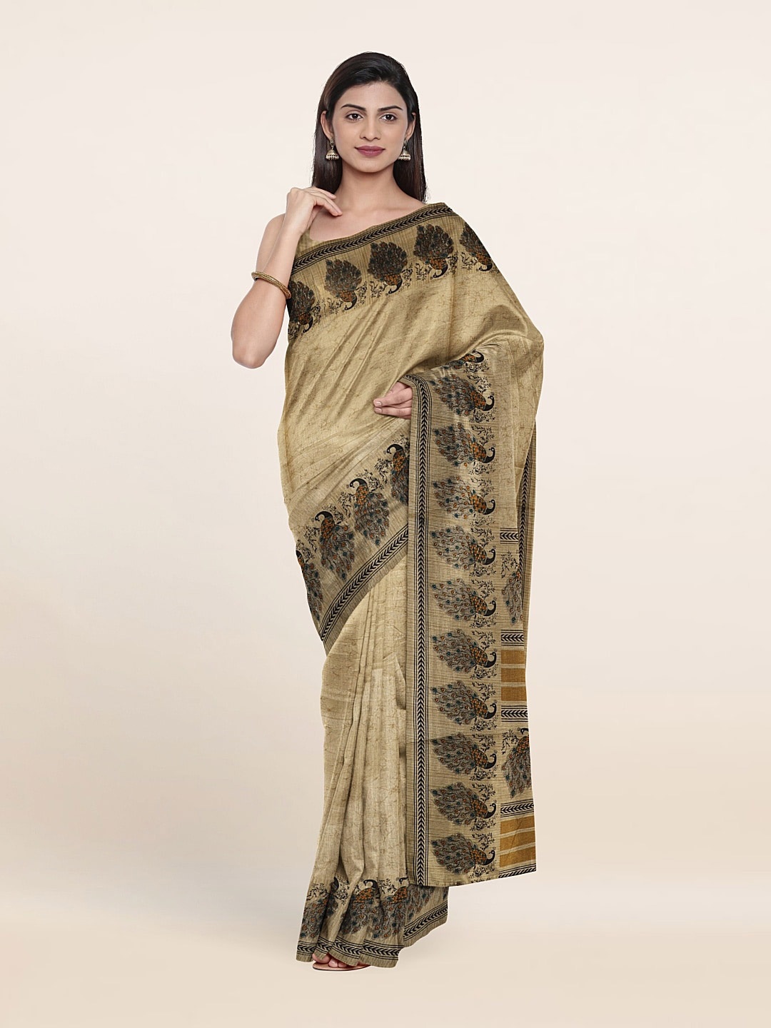 

Pothys Ethnic Motifs Saree, Cream