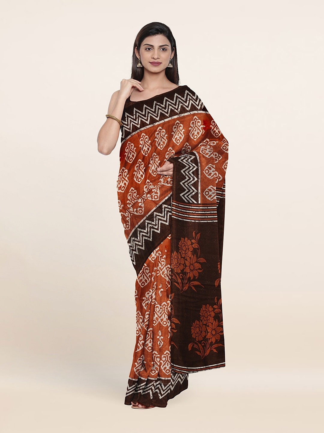 

Pothys Ethnic Motifs Saree, Rust