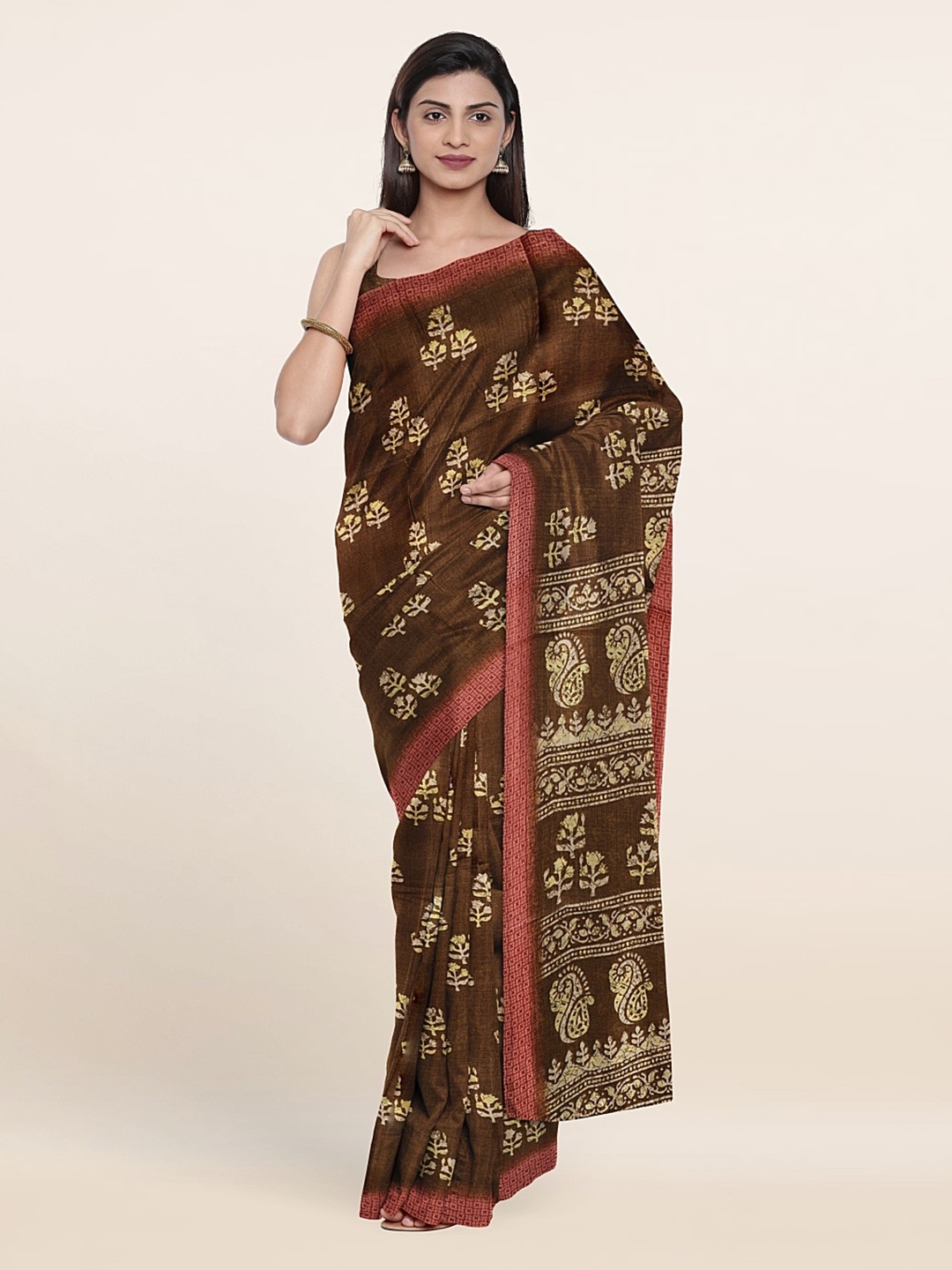 

Pothys Floral Saree, Green