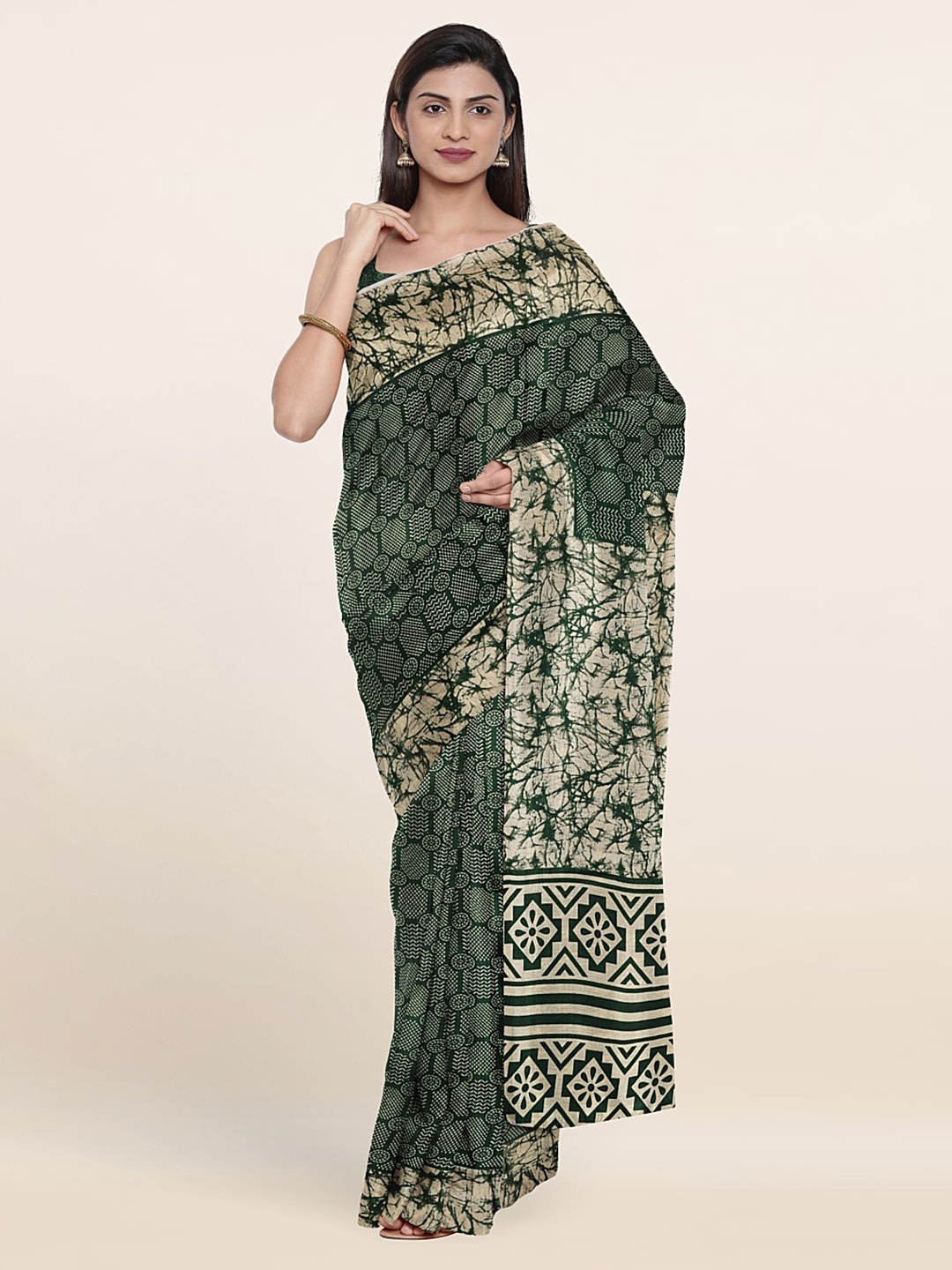 

Pothys Green & White Saree