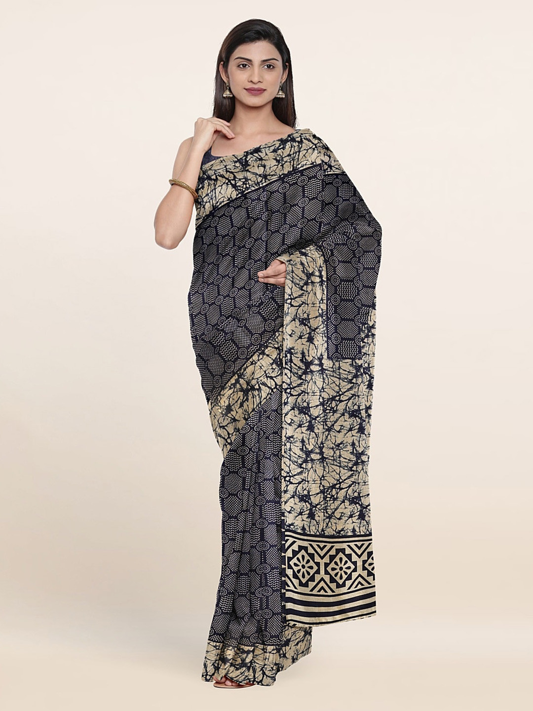 

Pothys Geometric Print Saree, Blue