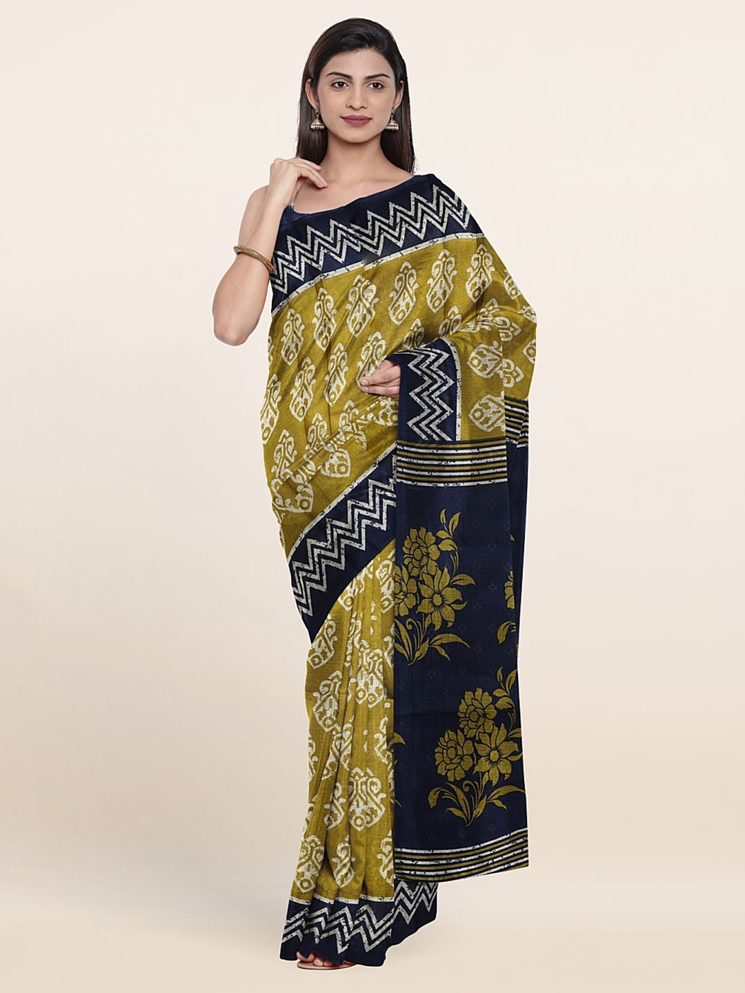 

Pothys Ethnic Motifs Printed Saree, Green