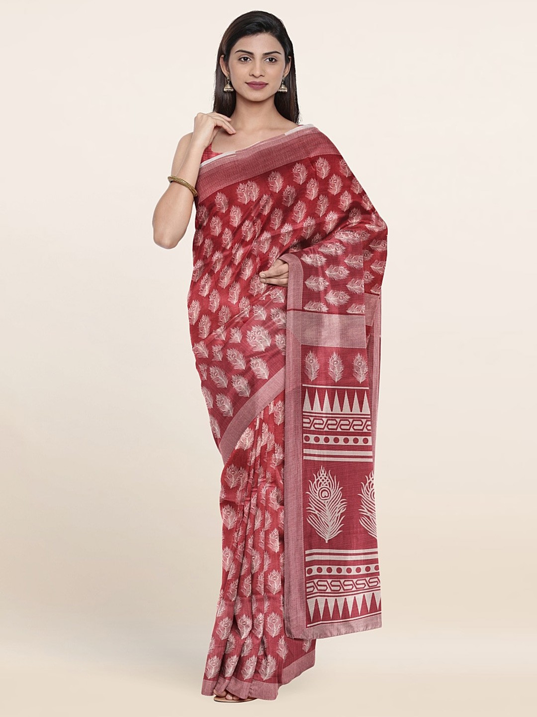 

Pothys Ethnic Motifs Printed Saree, Mauve