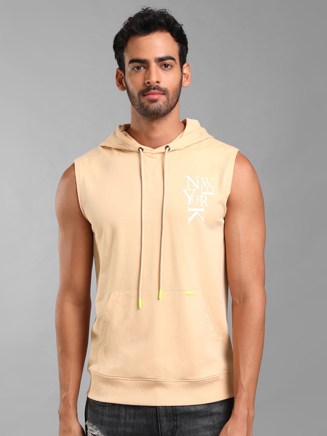 

KZ07 By Kazo Hooded Cotton Sweatshirt, Beige