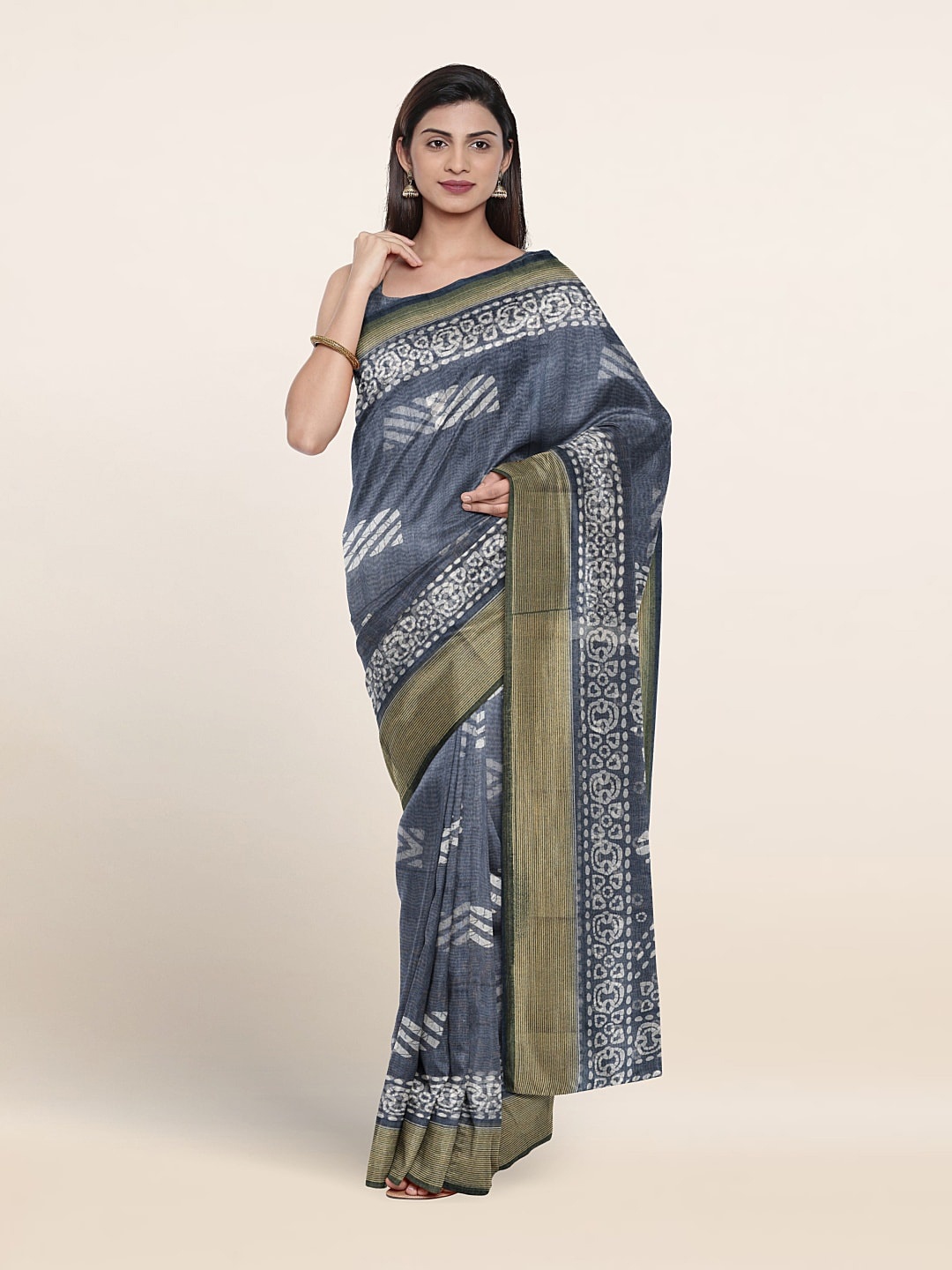 

Pothys Ethnic Motifs Printed Saree, Blue