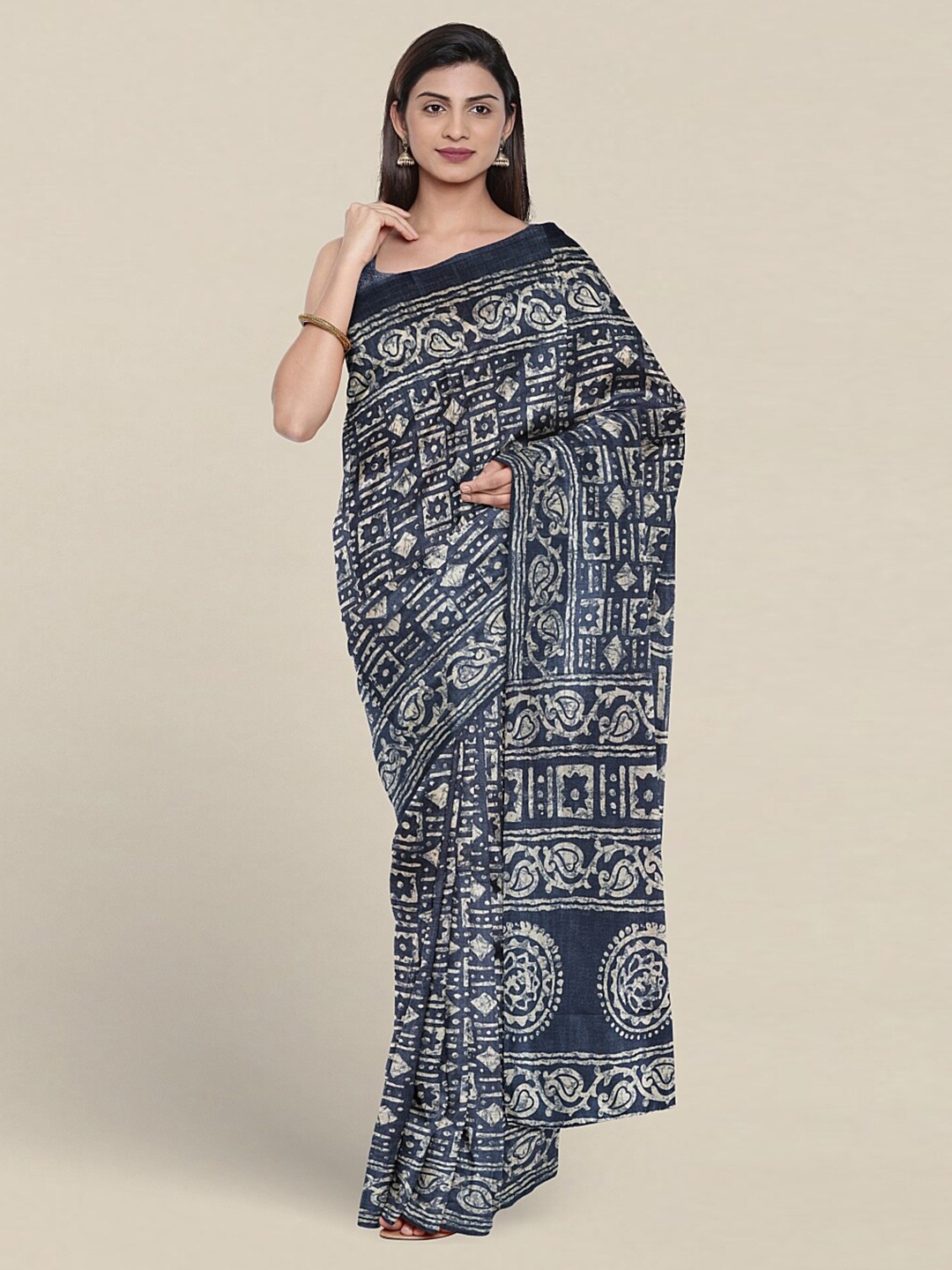 

Pothys Printed Ethnic Motifs Saree, Blue